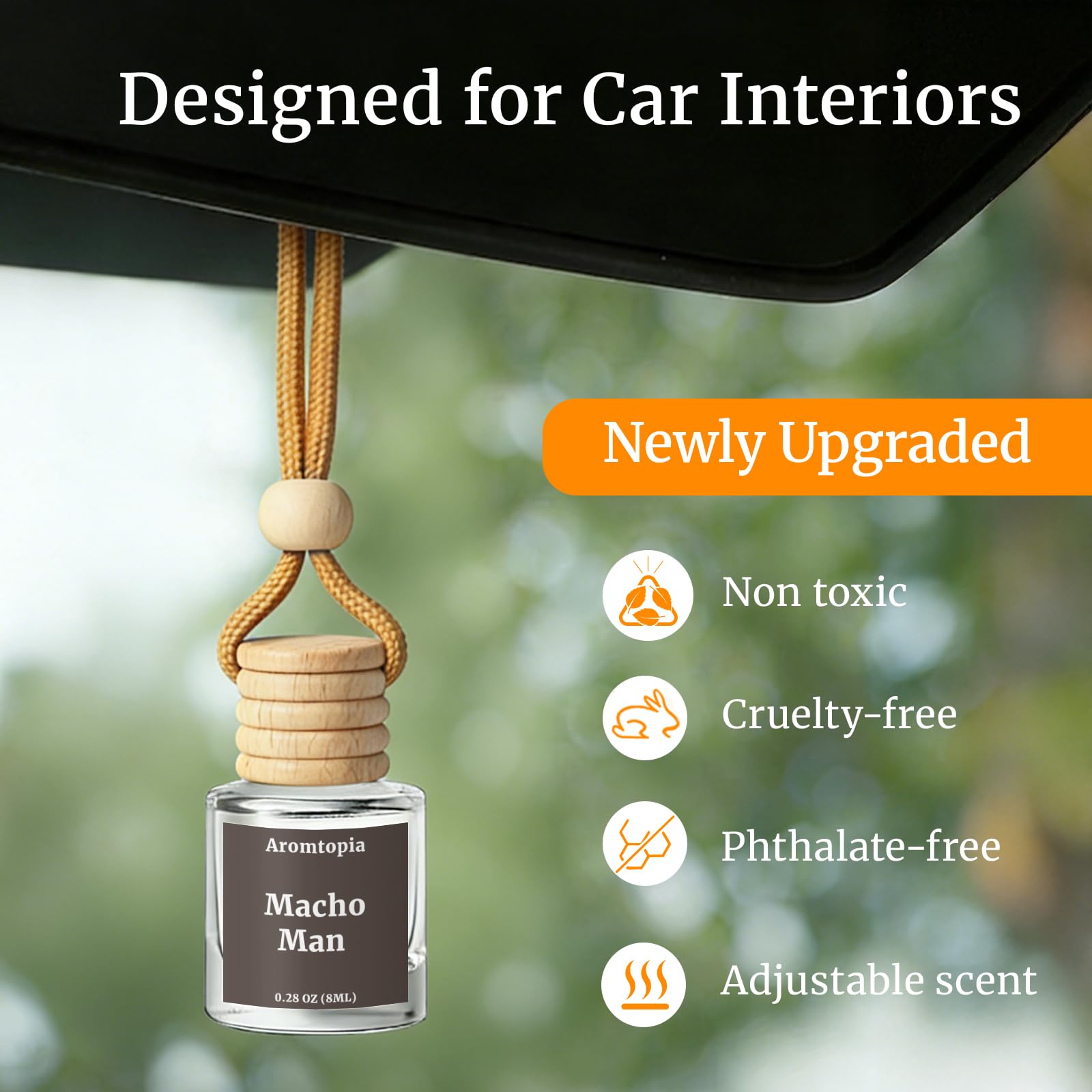 Car Air Fresheners 2 Packs, Aromtopia  Essential Oil Freshener for Cars, Cute Hanging Car Fragrance Diffuser for Women & Men, Long-Lasting Car Fragrance Gift: Black Rose & Oud