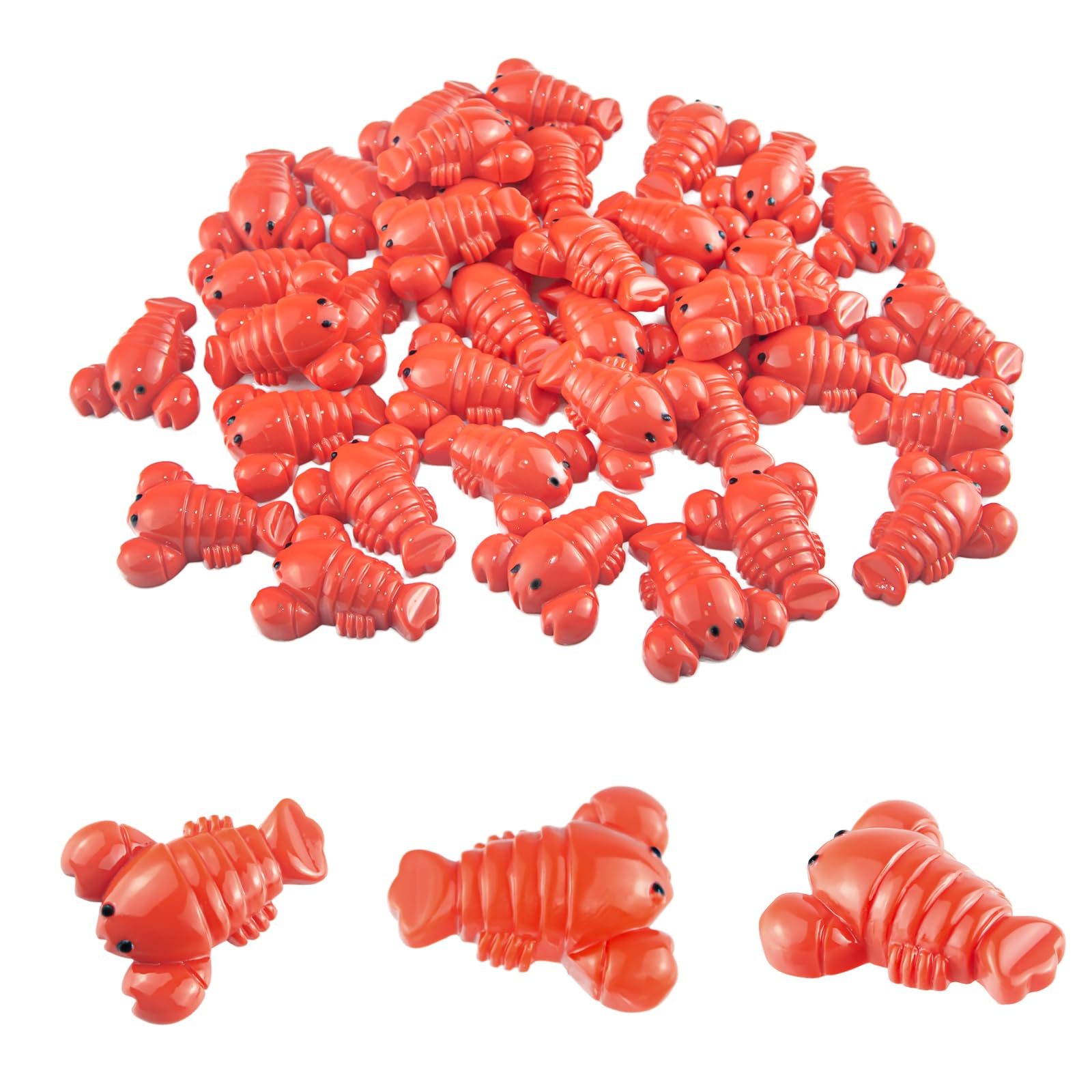 Norxuaze Red 36Pcs Mini Lobster Figurines - For Terrarium Decor, Fairy Garden, Aquarium, Small Resin Animals With Storage Box