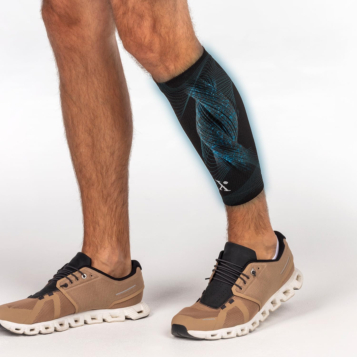 NUFABRX Medicine-Infused Pain Relieving Shin and Calf Compression Sleeve for Men and Women with Shin/Calf Pain, Shin Splints, Tendonitis, and Calf