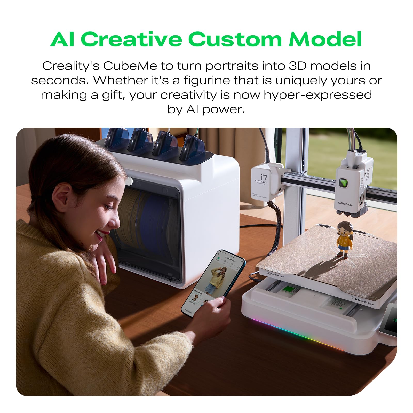 Creality SPARKX I7 Combo 3D Printer, Multi Color with CFS Lite AI