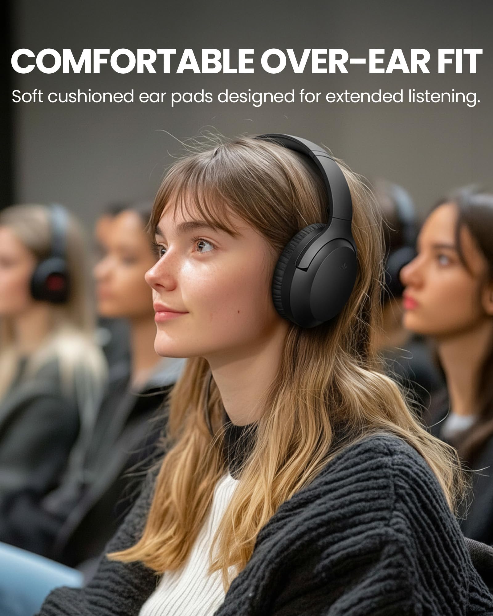 Avantree Aria Aura T – Auracast & Bluetooth Kabellose Kopfhörer für Fernseher und Öffentliche Nutzung, Clear Voice & 4 EQ Modi, 35H Akku, Over-Ear Komfort mit Ladestation für TV, Kirche & Museum