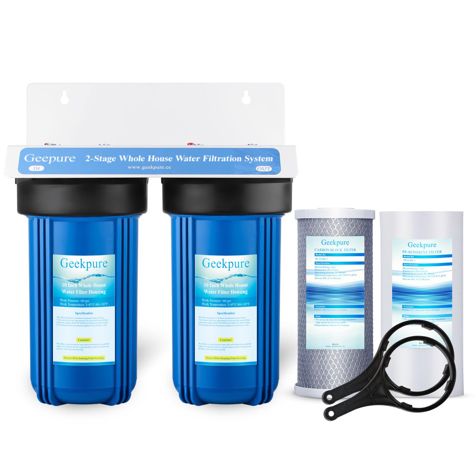 Geekpure 2 Stage Whole House Water Filter System