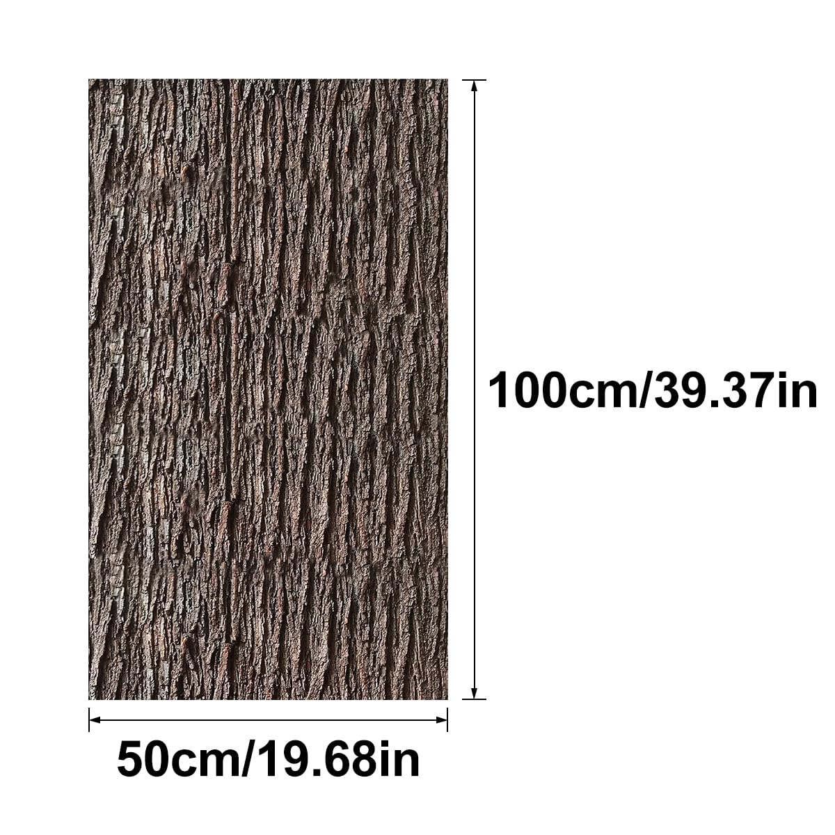 Corteza Artificial De Silicona De 50 x 100 Cm, Ideal para Decorar Pilares, Tuberías, Postes De Alumbrado Público Y Envolver