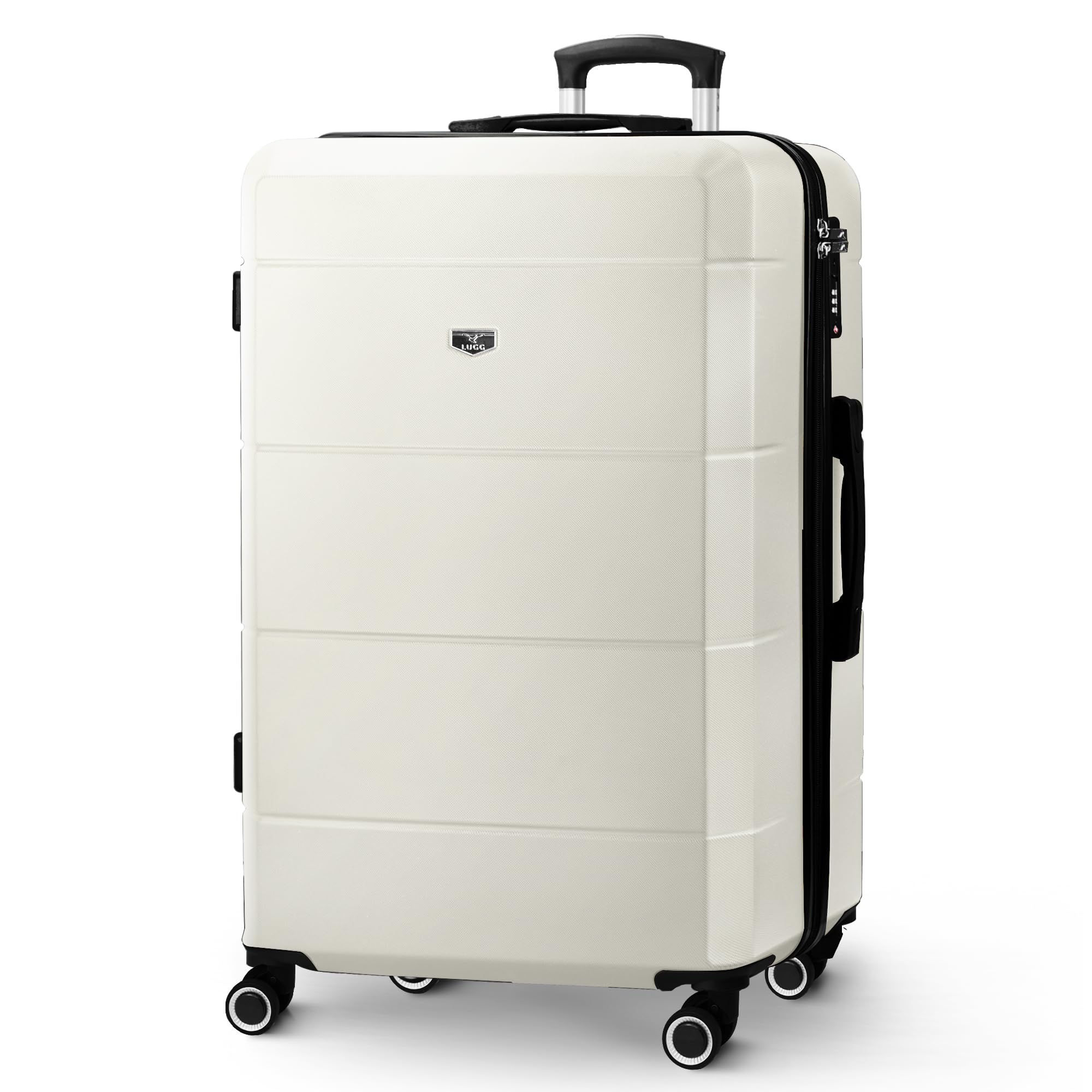 LUGG - Jetset 40cm Suitcase - 40x30x20cm- Ryanair Compatible - Underseat Size - Hard Shell ABS - Spinner & Removable Wheels - Lightweight Travel Luggage- Cream/Brown — view 159