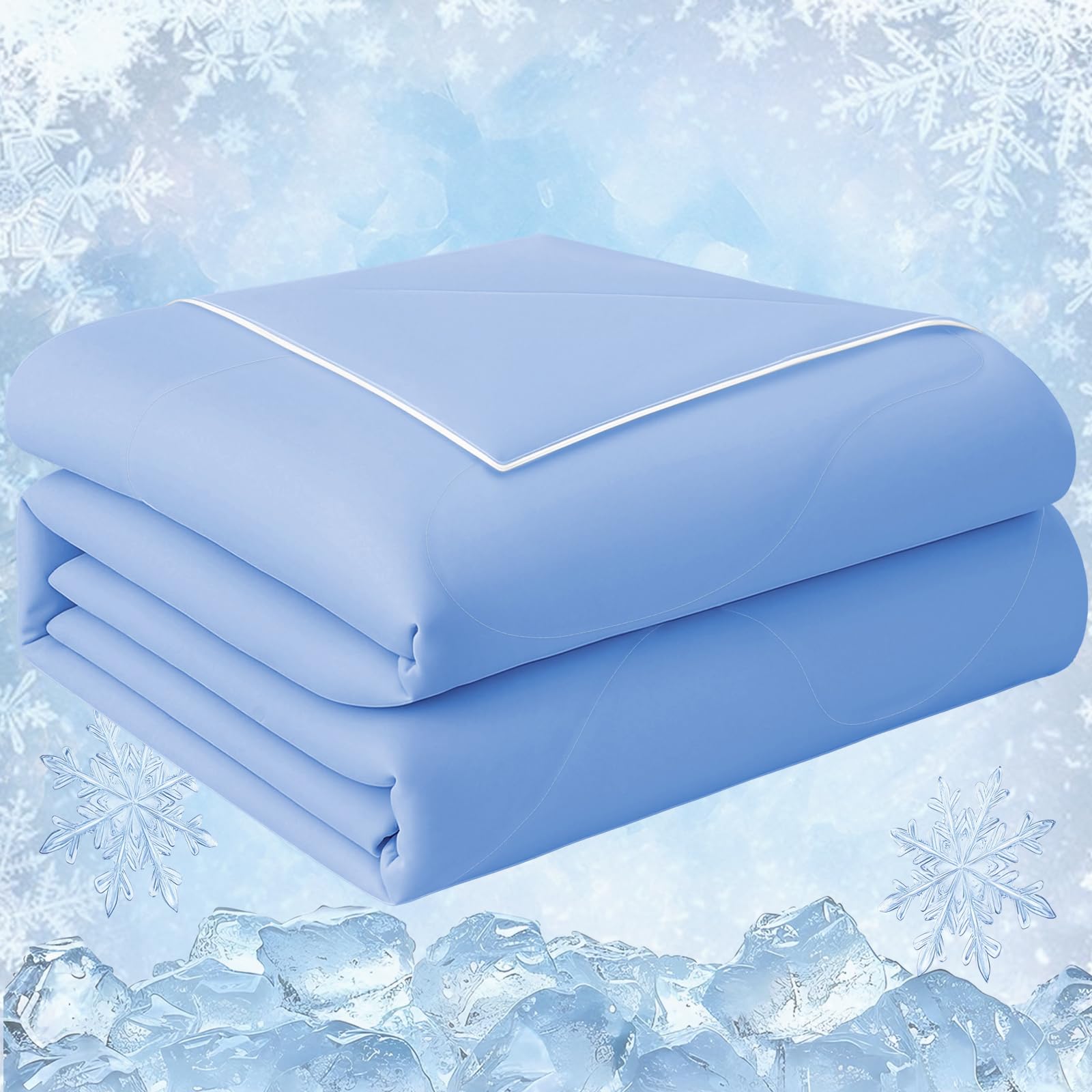 Photo 1 of Cushious Cooling Comforter Queen Size, Double Sided Cooling Blankets for Hot Sleepers, Soft Breathable Lightweight Summer Cooling Comforter for Night Sweats Absorbs Body HEA