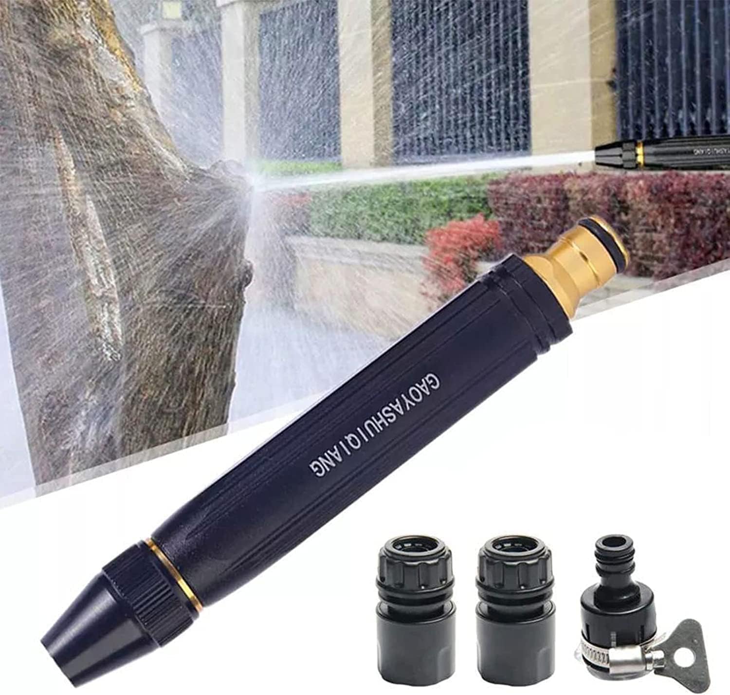 Car Washing High Pressure Water Gun Nozzle,Garden Hose Nozzle Spray - High Pressure Metal Water Gun Sprinkler,Adjustable Metal Nozzle Garden Hose Sprinkler