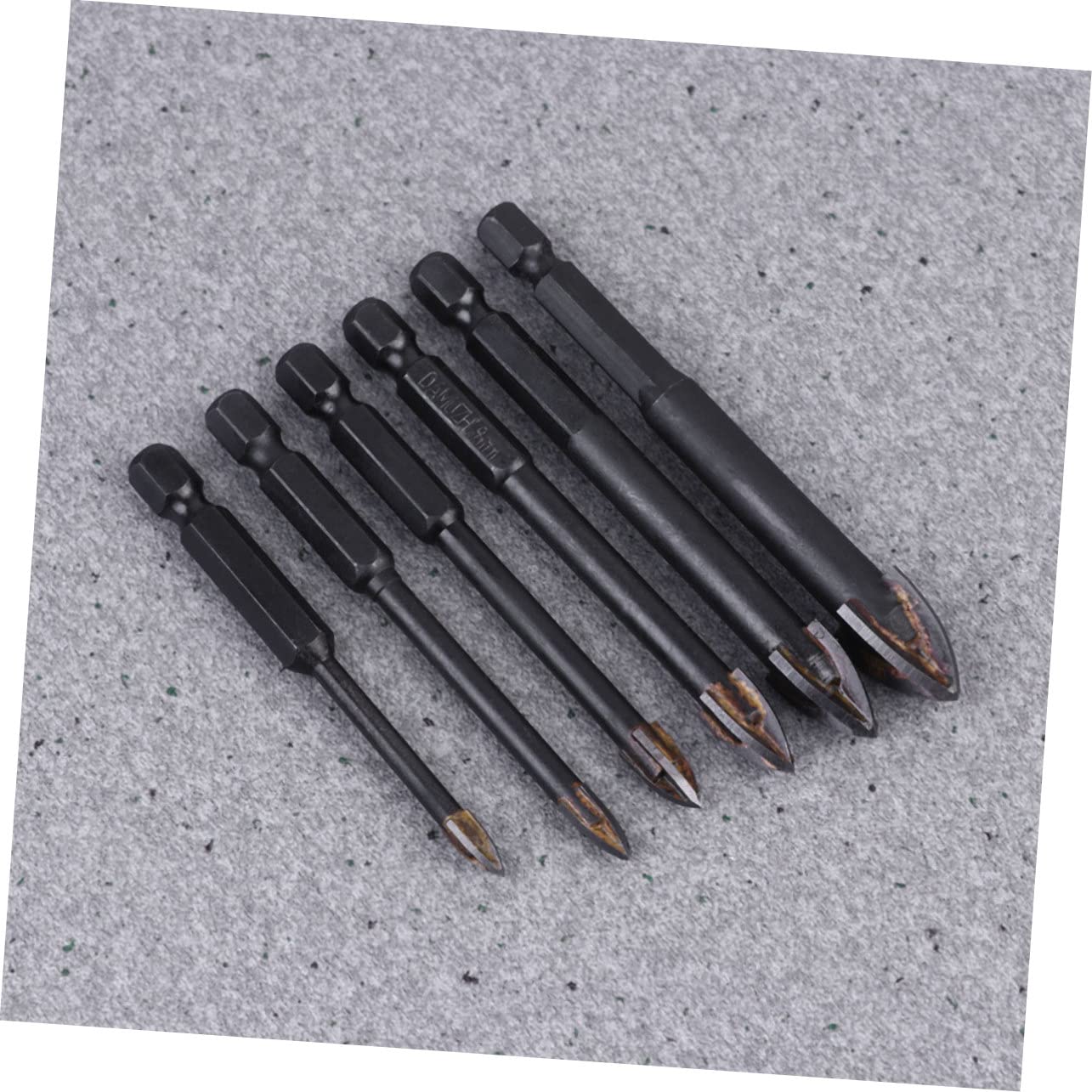 OUNONA 3 Juegos Brocas De Cerámica Broca Multifunción Broca Para Azulejos Brocas Para Vidrio Taladro De Vidrio Triangular Taladro De Azulejo De Black 6 Piezas * 3