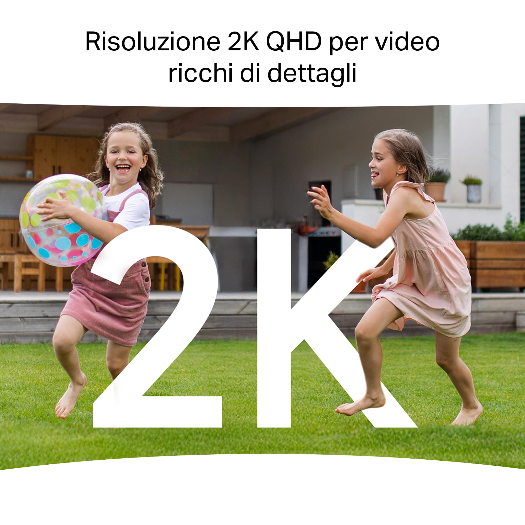 MERCUSYS MC510 Telecamera WiFi Esterno 2K 3MP, Videocamera Sorveglianza 360°, Visione Notturna a Colori, Audio a 2 Vie, Rilevamento di Movimento, Allarme/Notifica, Zona Privacy, Supporta microSD 512GB