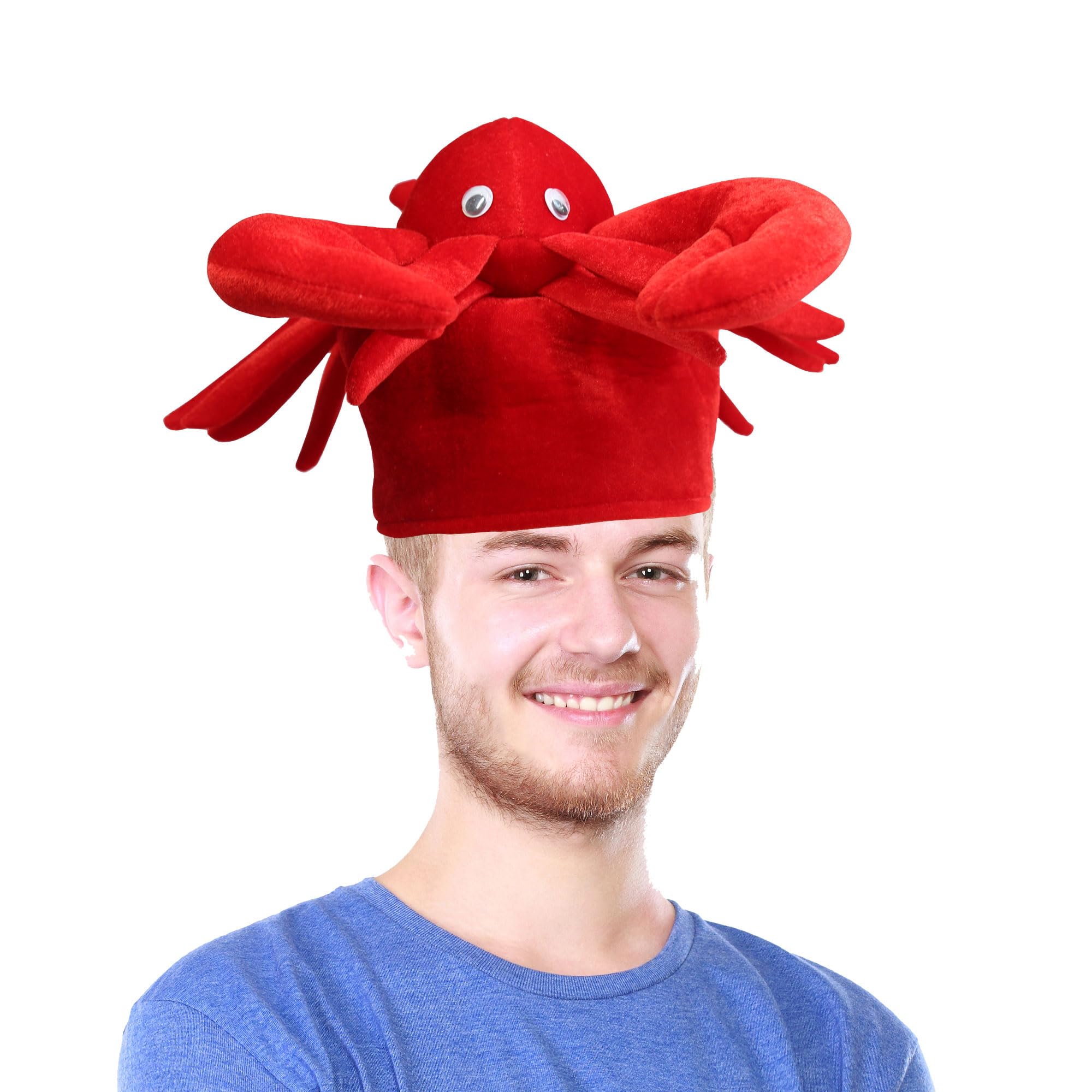 Hooin Red Lobster Hat - Cute Lobster Costume Headwear, Novelty Fancy Dress Hat for Beach Party, Halloween, Carnival