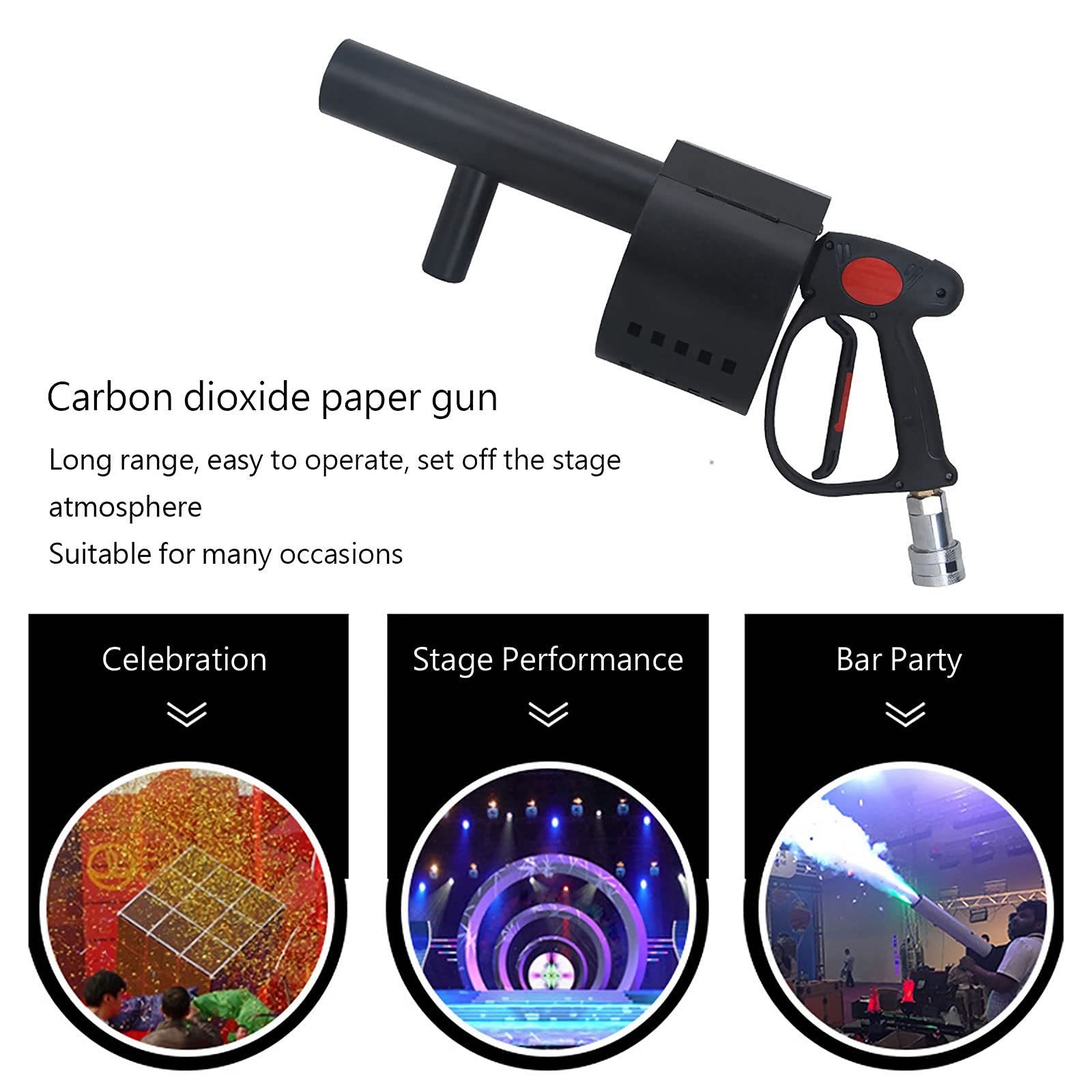 Macchina del fumo, generatore portatile di nebbia CO2 palmare con effetti di luce LED colorati per feste e palcoscenici, ideale per eventi e intrattenimento