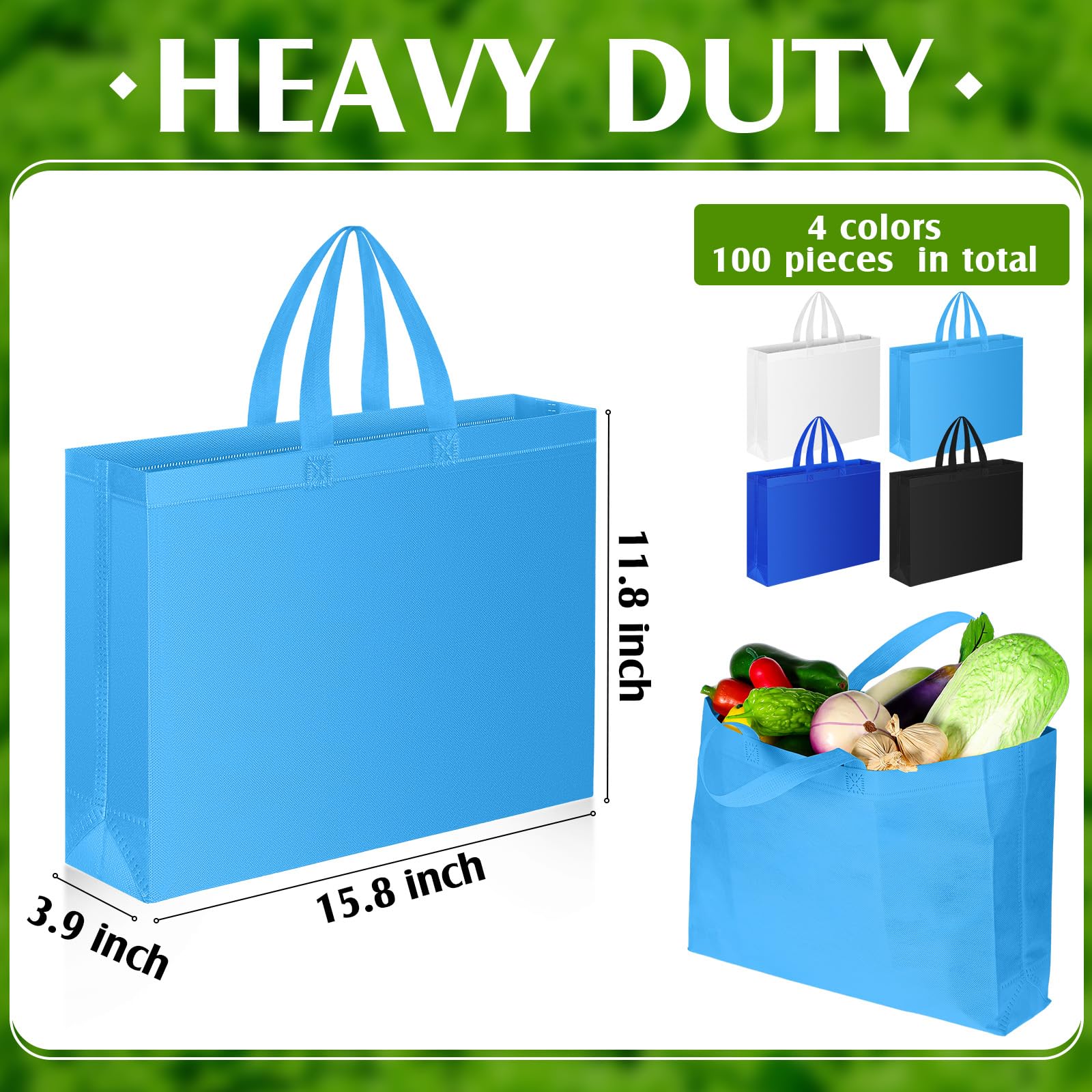 Silkfly Lot de 100 sacs tissés réutilisables en vrac, pour Halloween, Thanksgiving, automne, courses pour anniversaire, mariage