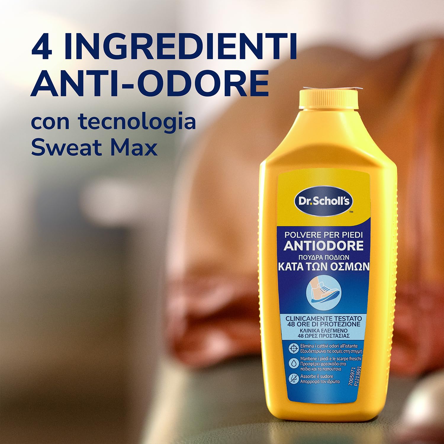 Dr. Scholl's Sweat Max Anti Odour Foot Dust - Keeps Feet and Shoes Fresh and Dry, Reduces Feet Humidity, Eliminates and Protects Against Odors - 5