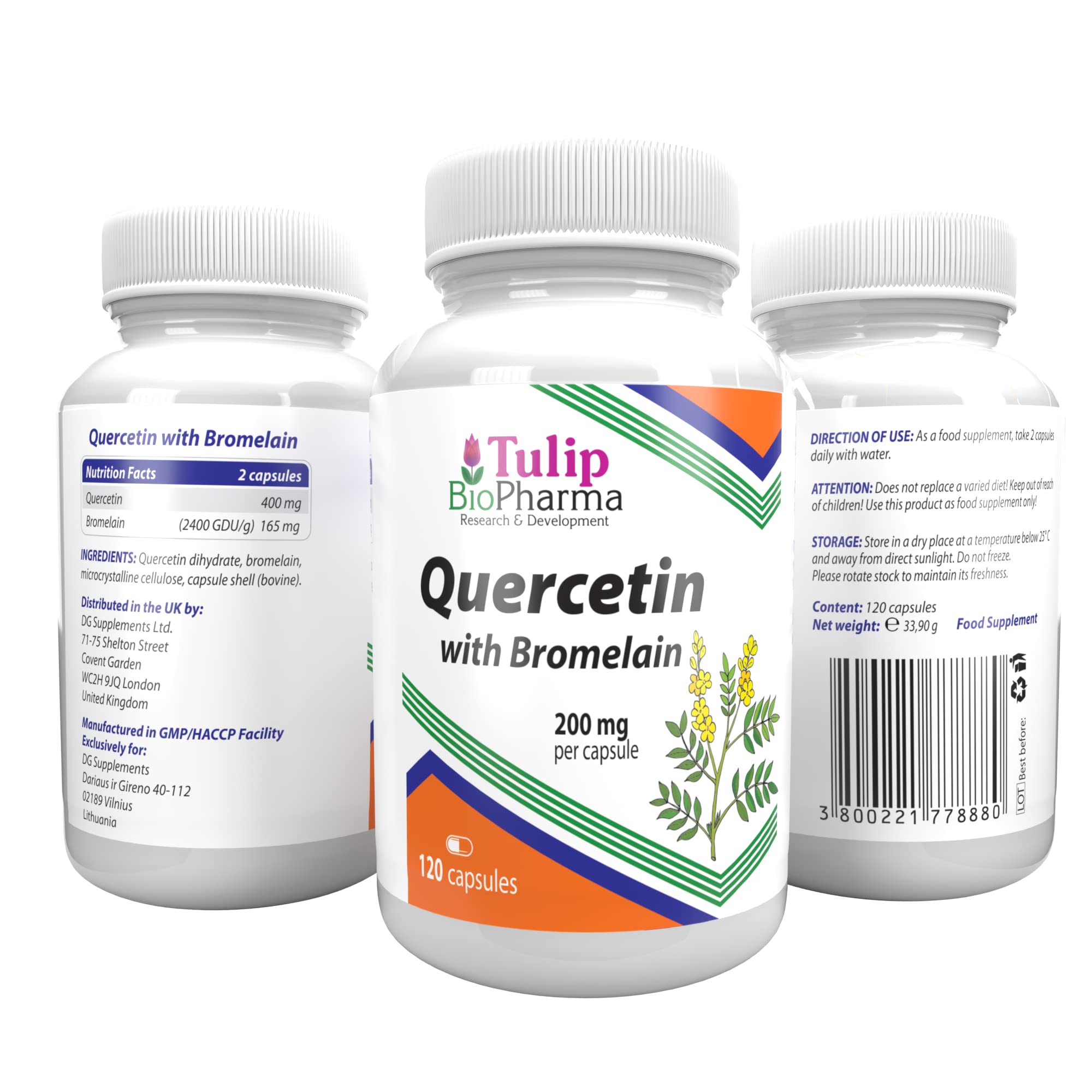 Buy Quercetin Bromelain Complex 120 Capsules, Certificate of Analysis