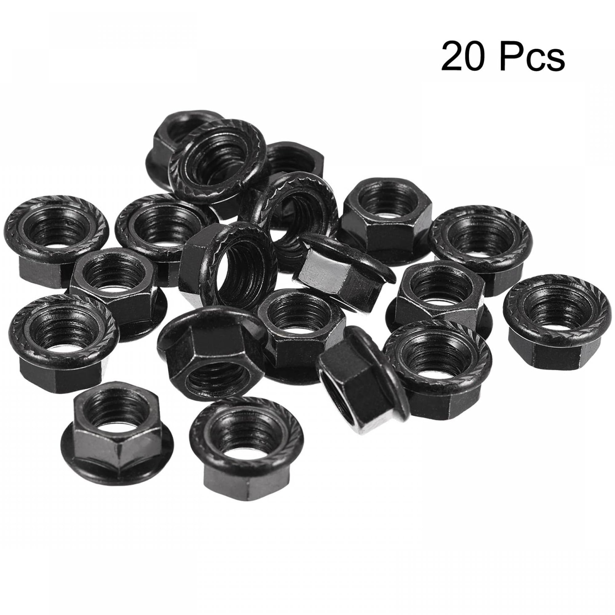 TOP-VIGOR M10 Serrated Flange Hex Lock Nuts, Carbon Steel Black Oxide Finish, Self-Locking Threaded Nuts - Image 3