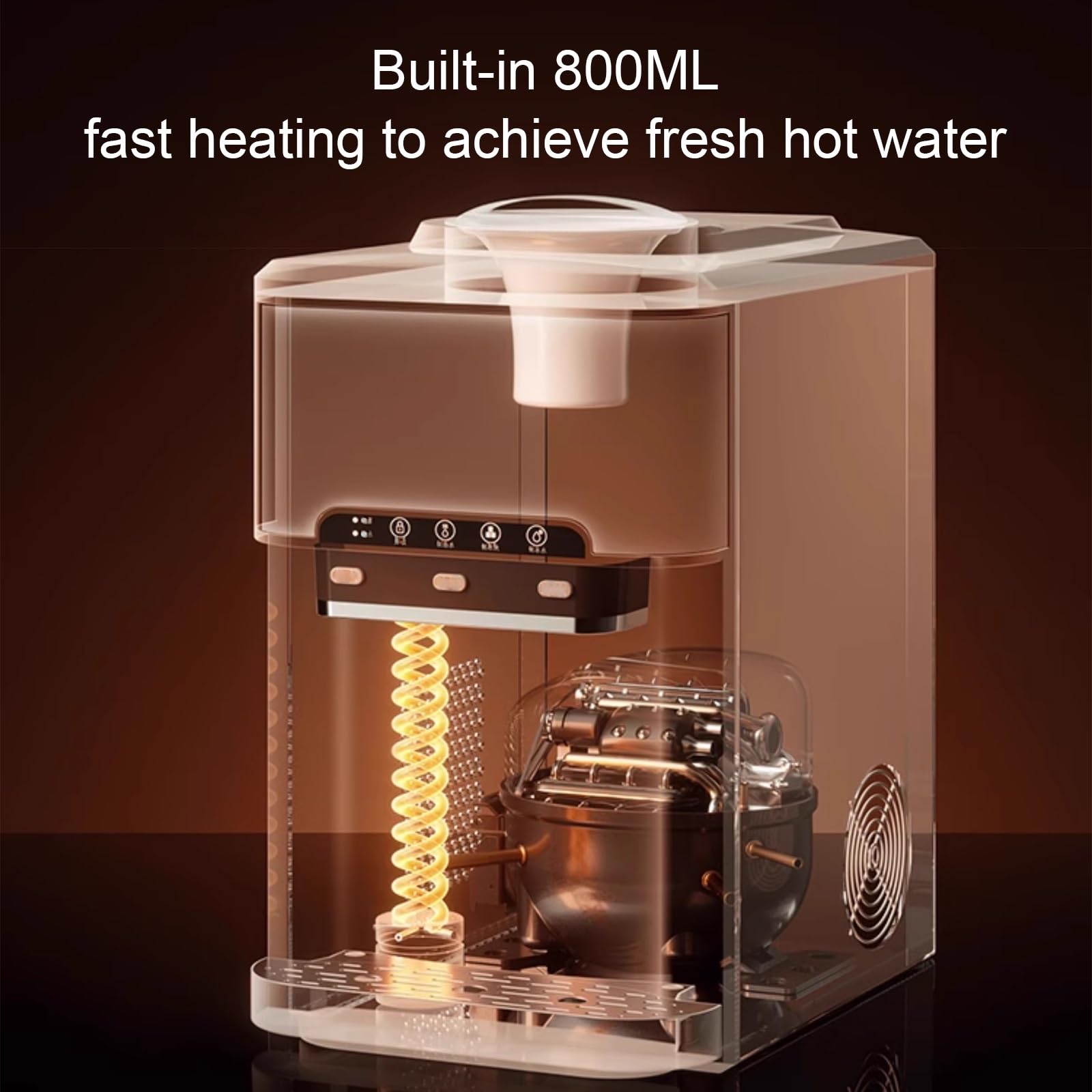 Ice Makers Countertop Nugget Ice Cubes Small Stainless Steel 55lbs/24h 3-In-1 Water Cooler Dispenser With Built-In Ice Maker For Home Office White on Fridge.com - View 4
