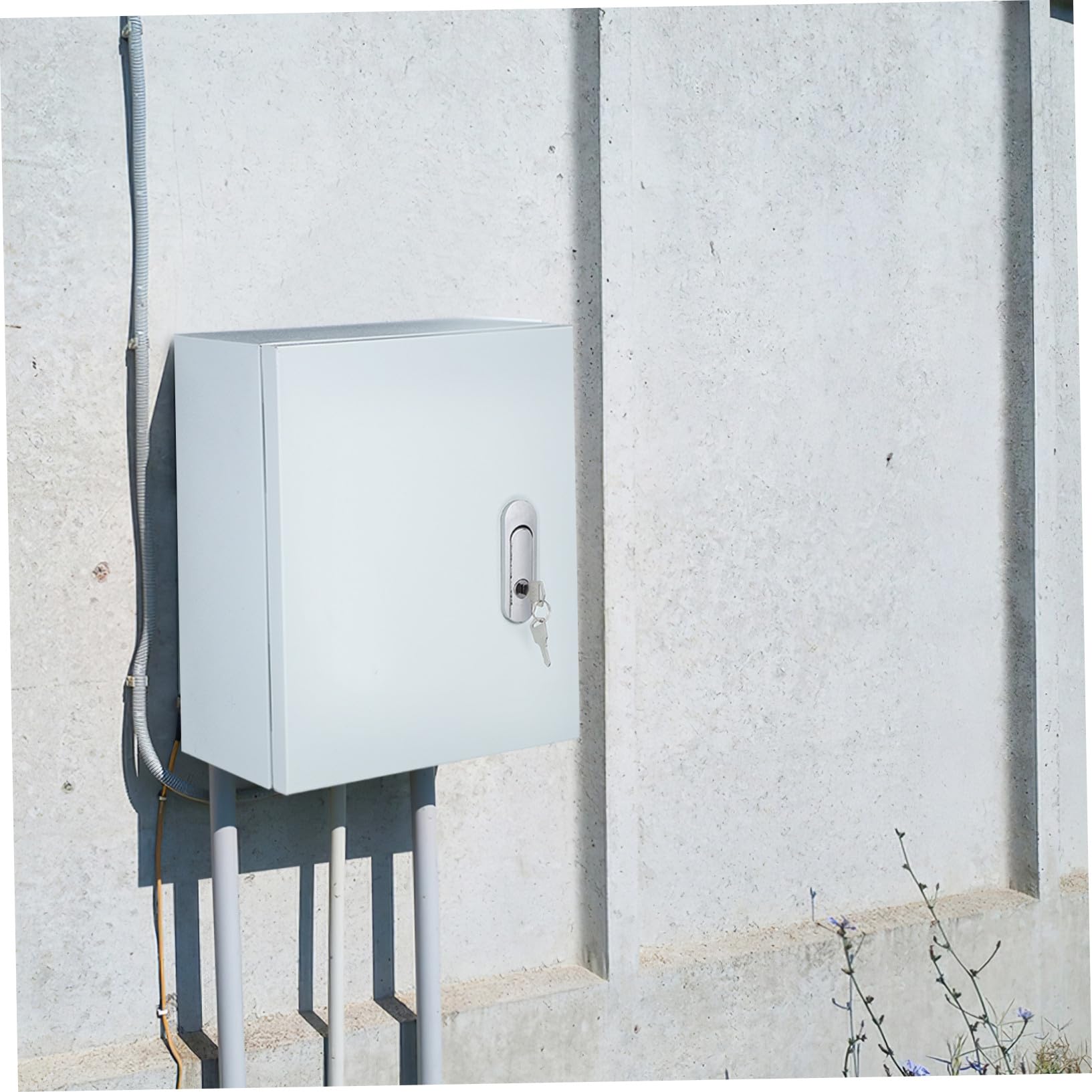 Baluue Elektroverteilerkasten Metall Spritzwassergeschützt 250x300x140mm Wetterfester Außenschaltschrank ohne Griff für Hausinstallation und Stromverteilung