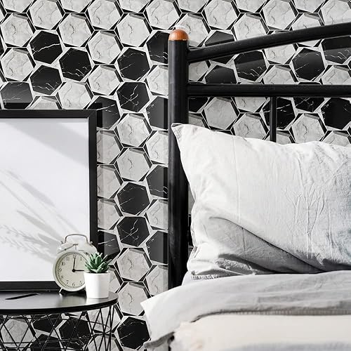 Miniatura 5 de QIMAY Papel tapiz autoadhesivo para cocina, extraíble, impermeable, para barthroom, cocina, encimera, gabinete, muebles, película de vinilo de 17.3