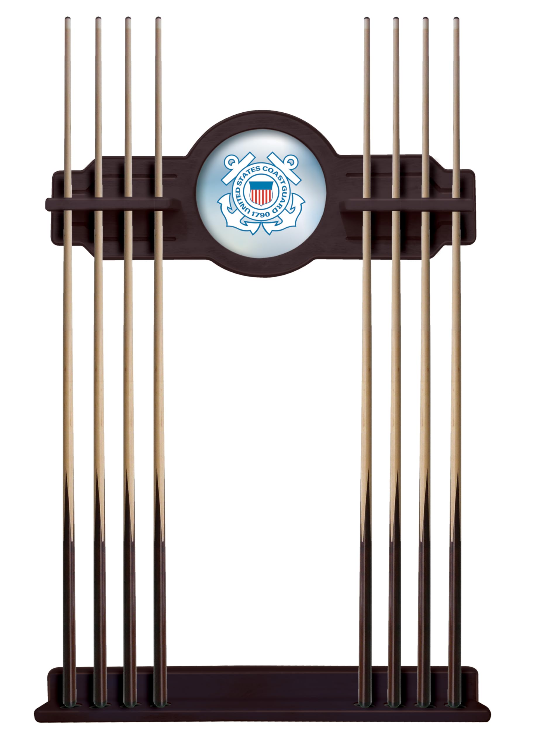 U.S. Coast Guard Cue Rack in English Tudor Finish by Holland Bar Stool