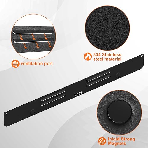 Miniatura 3 de Protectores de viento para parrilla Blackstone de 22 pulgadas, accesorios magnéticos de acero inoxidable para parrilla Blackstone y campamento,