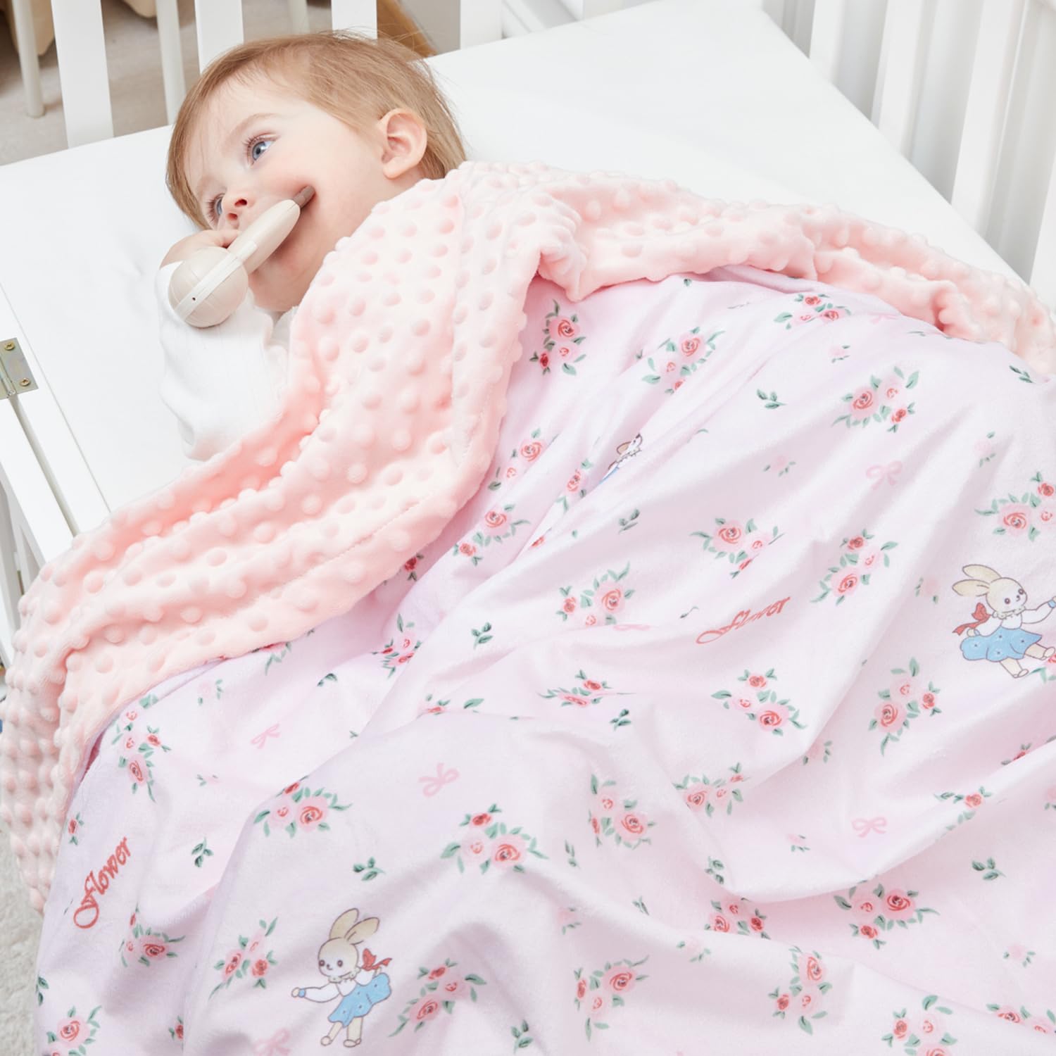 JORNH Baby Blanket for Newborns,New Gifts for Boys Girls Toddlers Super Soft Baby Cot Blanket with Dotted Fleece Backing - Image 2