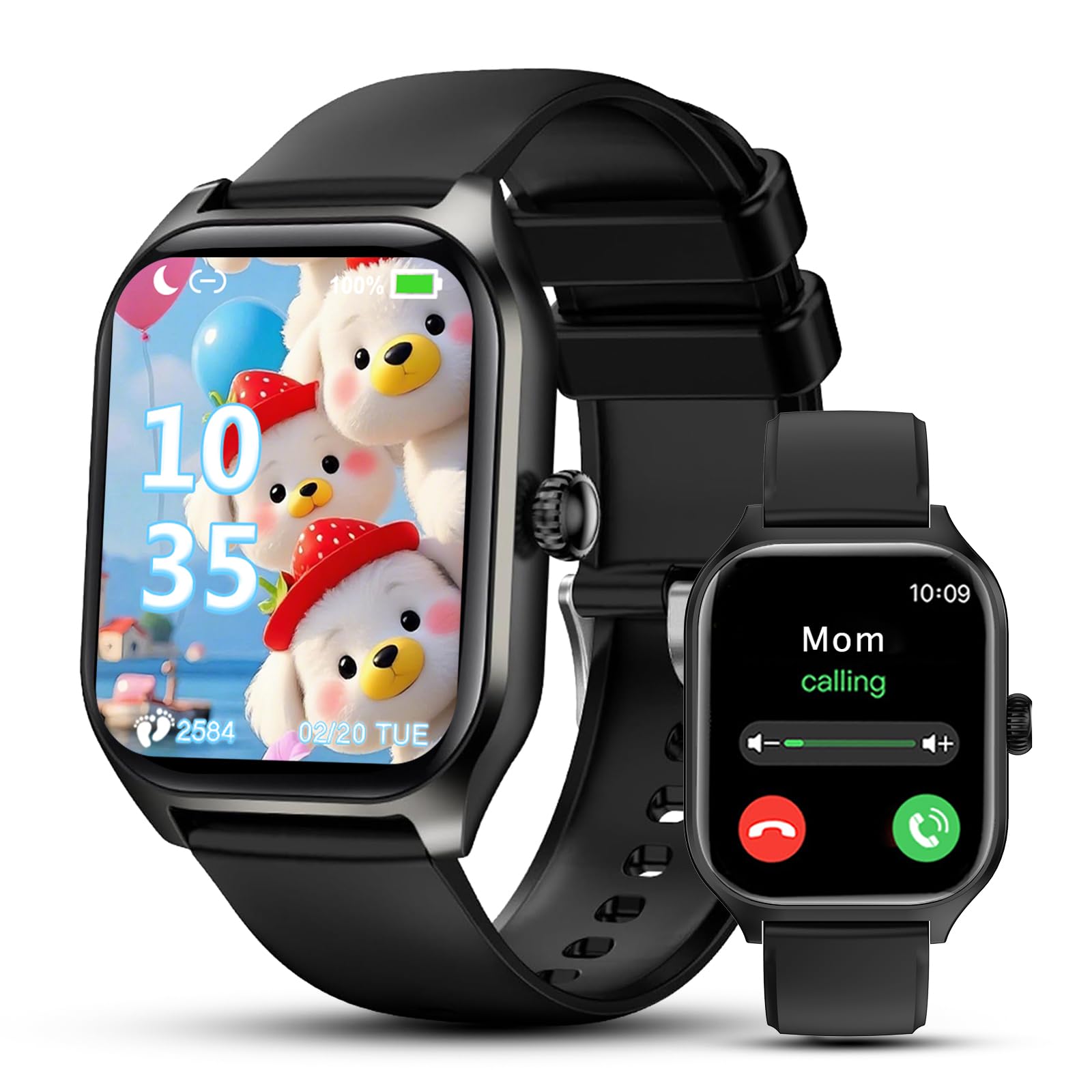 Reloj Inteligente para Niños, Smartwatch Deportivo con Llamada, SOS, Monitor de Sueño, Música, Cámara, Despertador, Bluetooth para Niños y Niñas