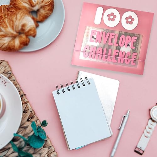 Miniatura 4 de Carpeta pequeña para ahorrar dinero con 100 sobres, libro de presupuesto de ahorro de almacenamiento para 100 sobres, kit de desafío de ahorro de