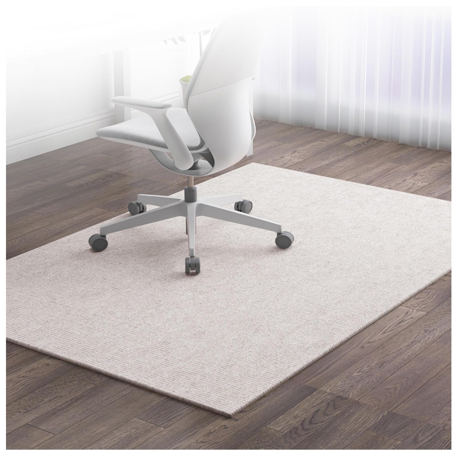 Tapis Bureau Sol Revêtement antidérapant,Matériau Résistant, Protection Sol Tapis pour Chaise Gaming Protège Les Sols, pour Gaming et Le Travail,Beige-120×150cm