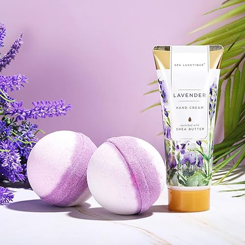 Miniatura 5 de Cesta de regalo de spa juego de regalo de spa Luxetique para mujer juego de baño perfumado de lavanda juego de spa relajante para el hogar con