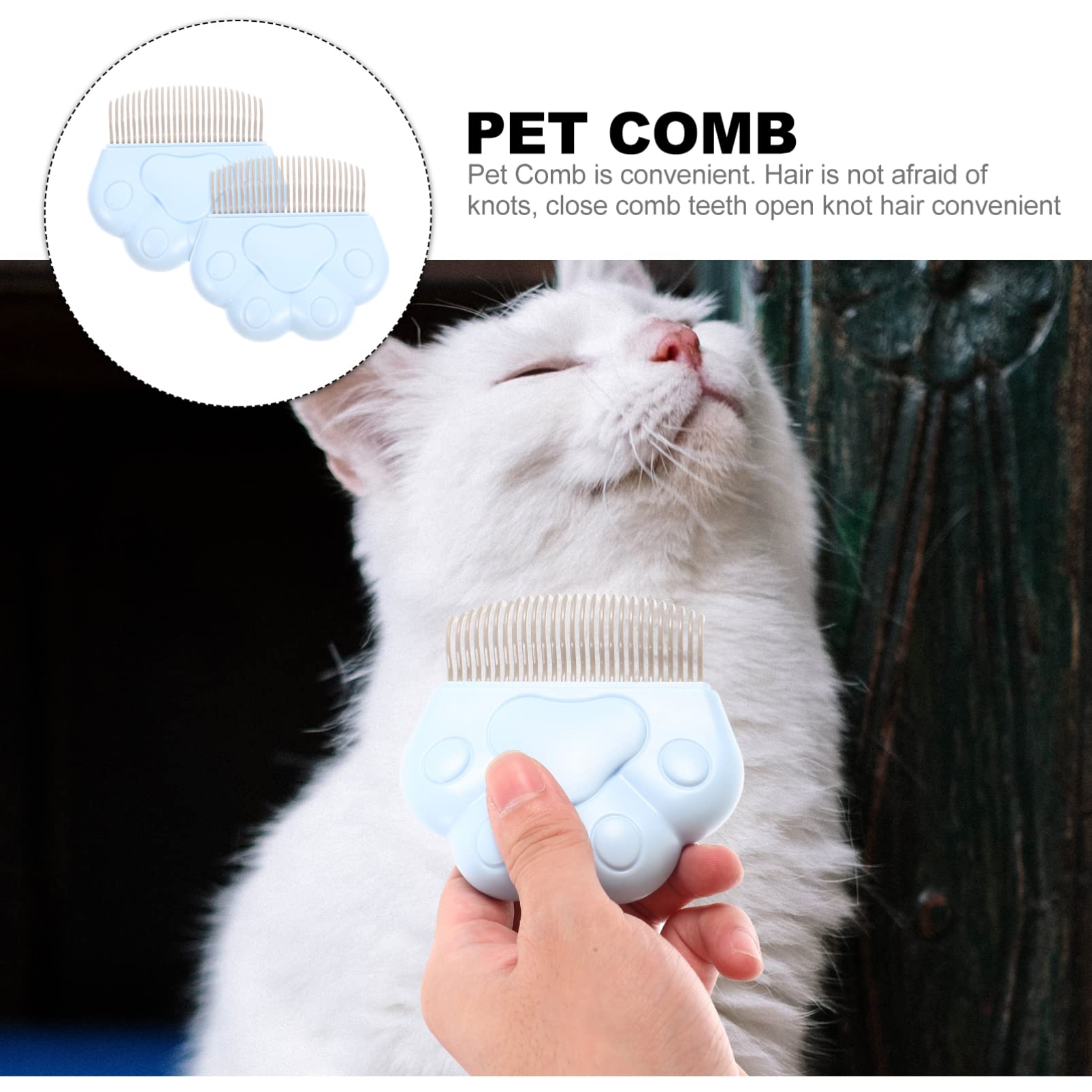 FRCOLOR 6piezas Peines Para Gatos y Perros Cepillos De Eliminación De Pelaje Herramienta De Cuidado Para Mascotas Diseño Para Desenredar y Limpiar Pelo Suelto