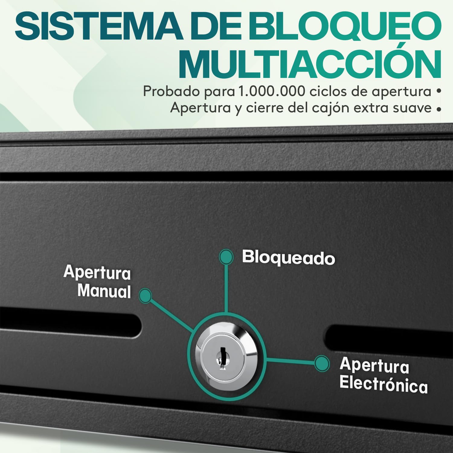 ACROPAQ Cajón portamonedas - Compatible con caja registradora RJ11, 4 compartimentos monedas y 8 billetes, (42 x 41 x 12 cm) Carcasa de metal resistente, Cajón metálico con inserto extraíble