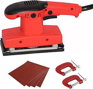 Digital Craft 450W Orbital Sander for Wood & Wall | Dustless Grinding & Polishing Machine with 4Pc Emery Paper & 2" G Clamp – Surface Finishing Tool Kit