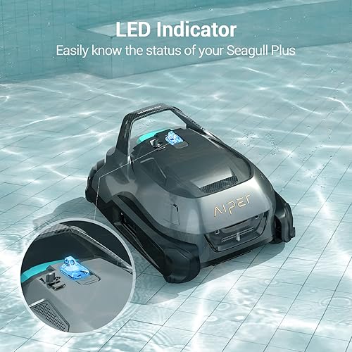 Miniatura 9 de AIPER Seagull Plus - Limpiador robótico inalámbrico para piscinas, ideal para piscinas sobre el suelo de hasta 1300 pies cuadrados, funciona hasta