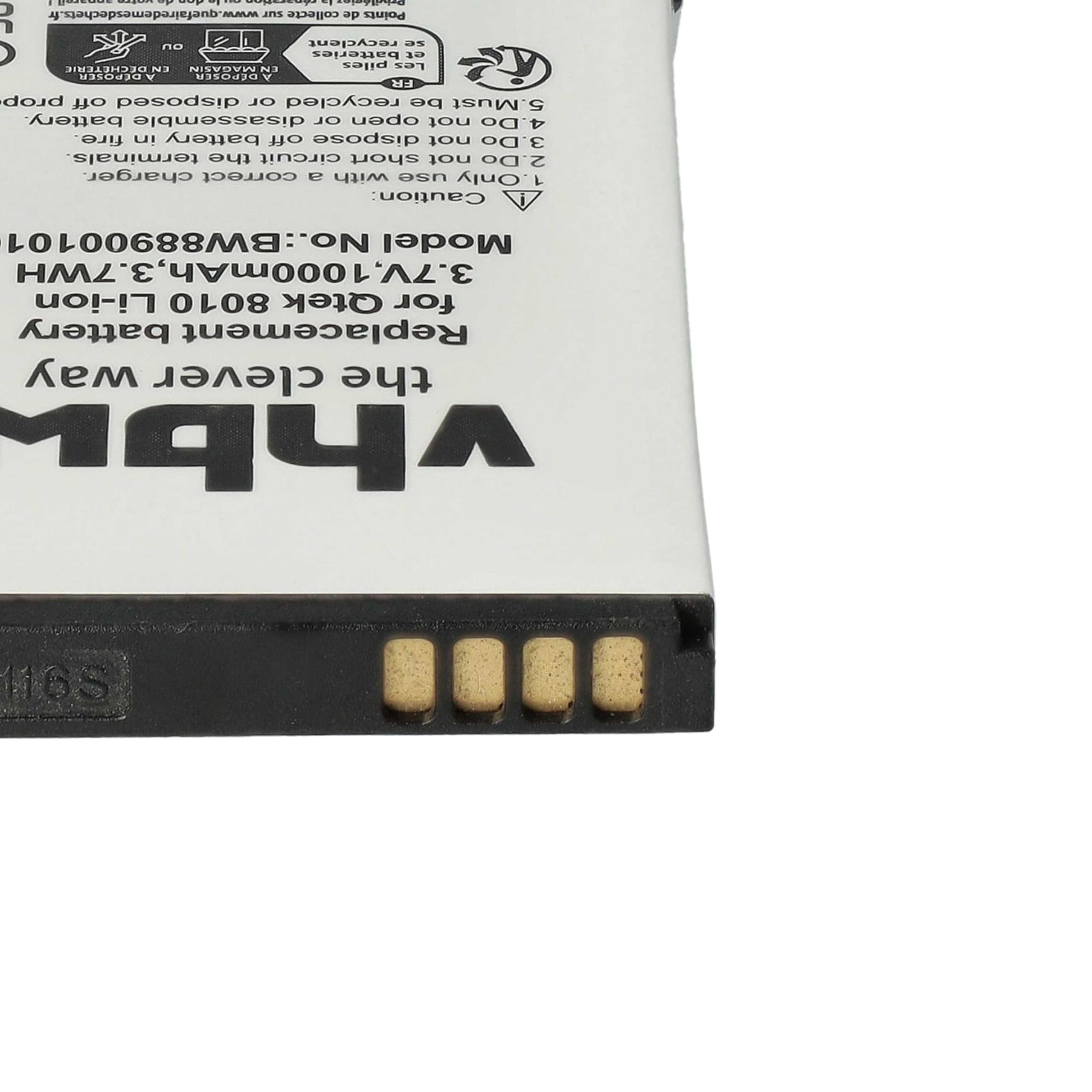 Vhbw Batteria 1000mAh Per Smartphone AUDIOVOX SMT5600 - Sostitutiva, Li-Ion, 3.7V