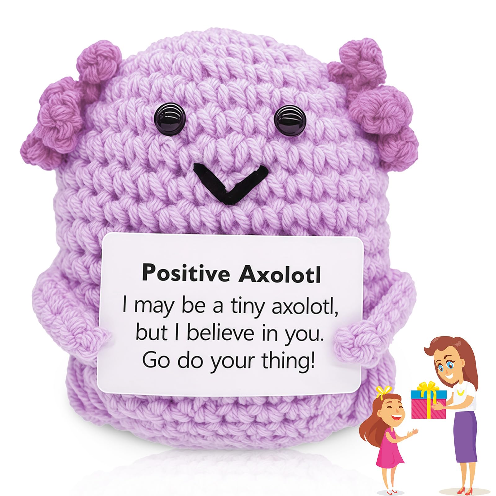Positive Axolotl Crochet Emotional Support Crochet