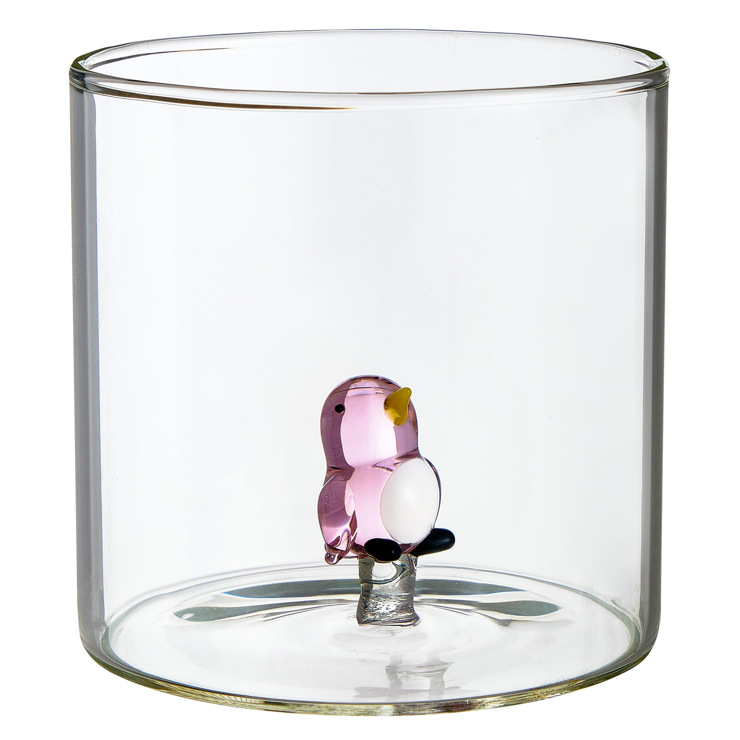Baroni Home Juego de 6 Vasos de Vidrio Borosilicato de 32 cl, Vasos Transparentes de Colores Surtidos, Lavables en Lavavajillas, 8 X 8,5 cm, Animales