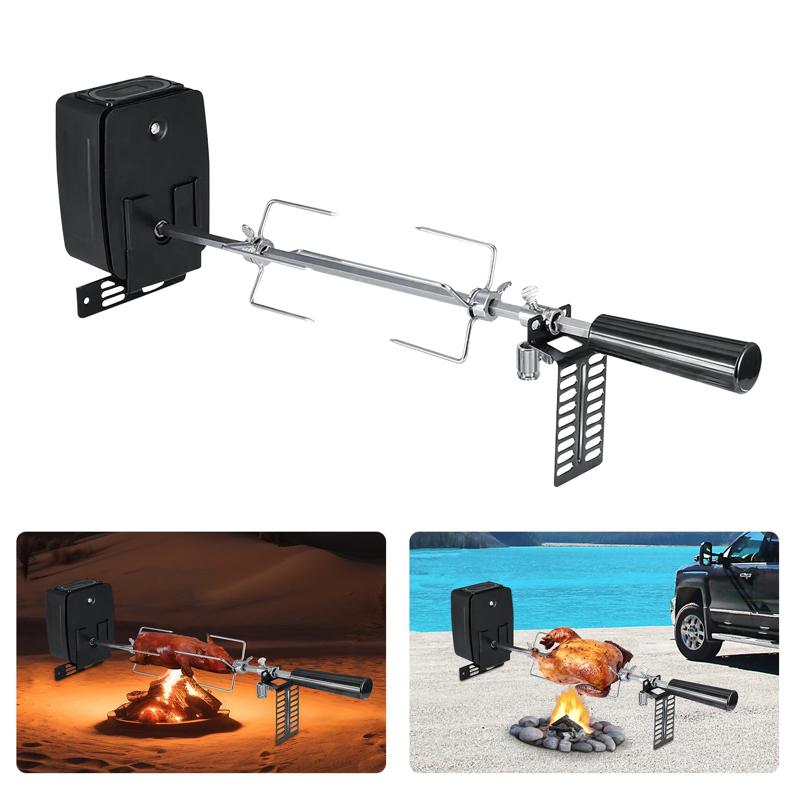 Rotisserie, elektryczny szpikulec do grilla z silnikiem 78 cm, do pieczeni na rożnie, do pieczenia skórki, kurczaka