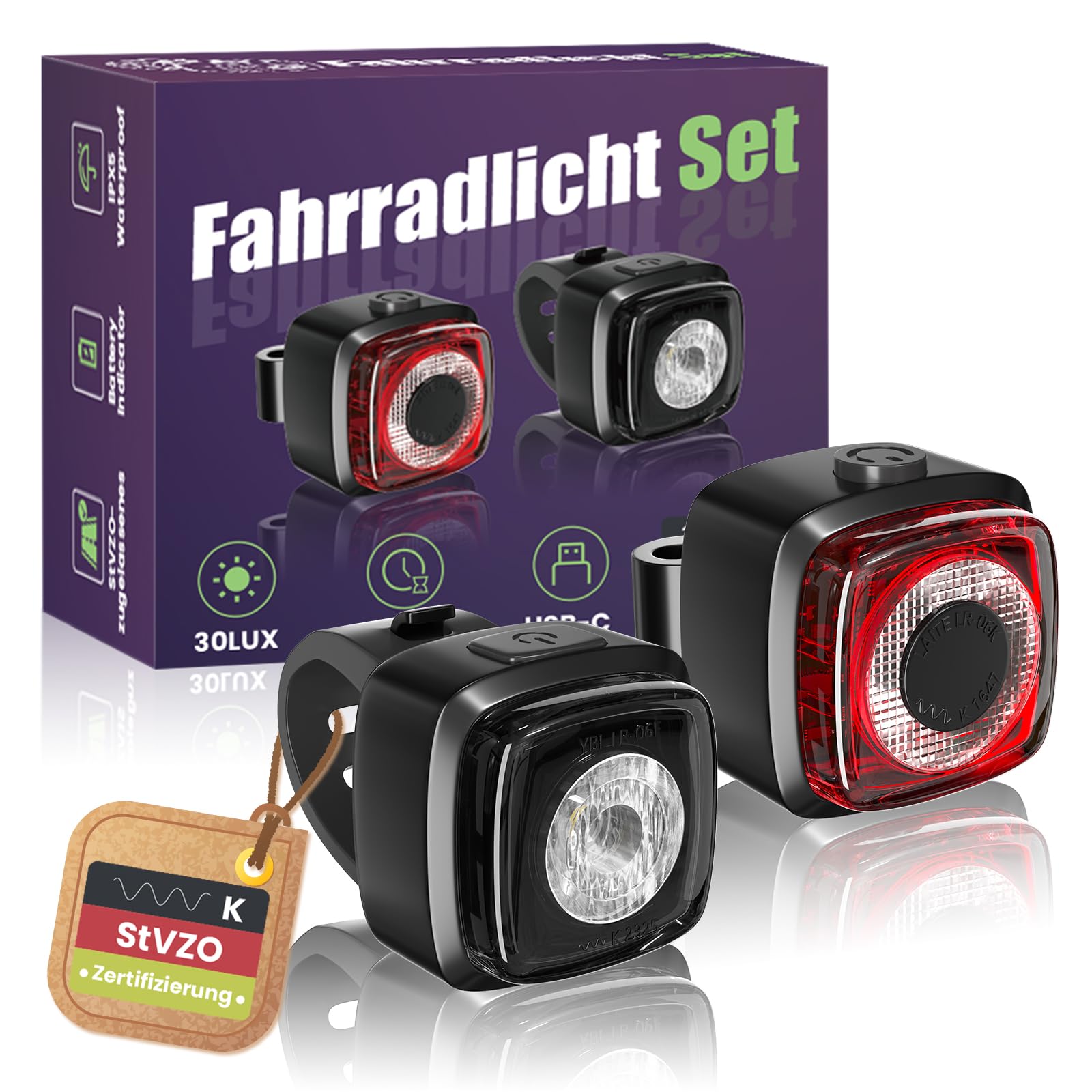 HeatingLux Fahrradlicht Set USB C Aufladbar Batterie LED Frontlichter heatinglux-fahrradlicht-set-usb-c-aufladbar-batterie-led-frontlichter