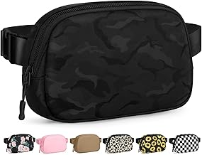 Fanny Packs for Women Cross Body Bag Waterproof Belt Bag with Adjustable Strap and Zipper Back Pocket Small Crossbody Bags Fashion Waist Packs for Workout Travelling(Camo Black)
