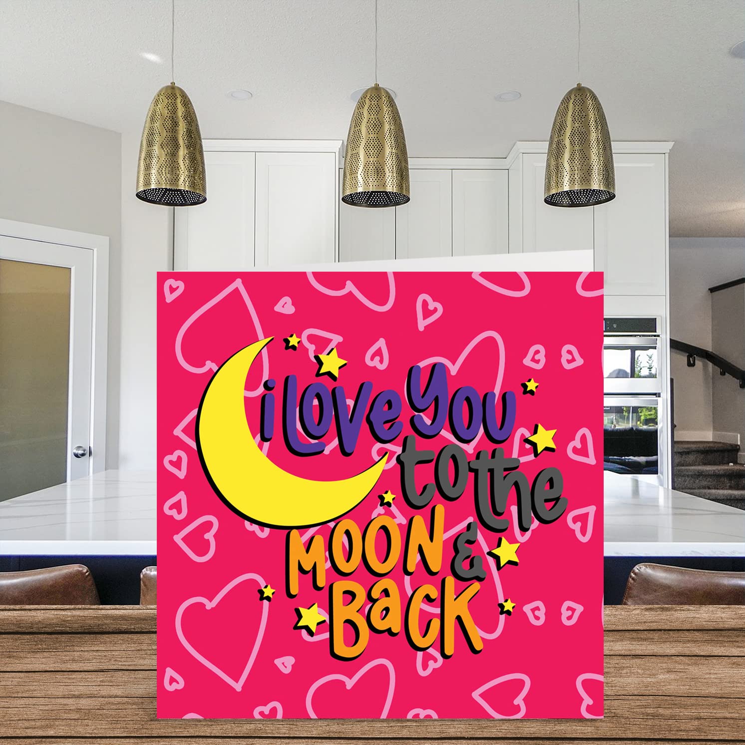 Regalo "I Love You To The Moon And Back" - Mezza Luna In Miniatura In Scatola Di Latta Con Biglietto D'Auguri - Per Lei O Lui