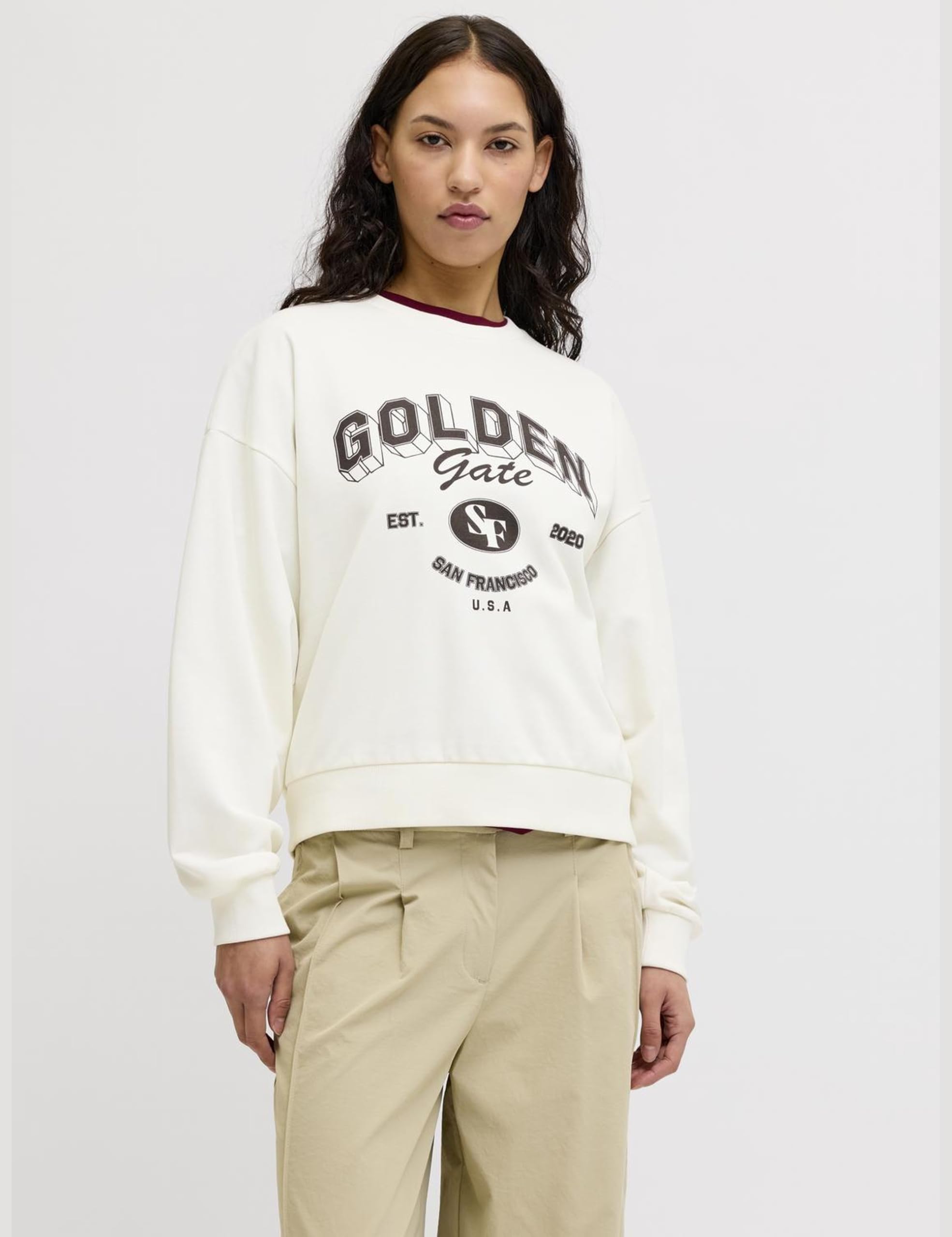 JJXX Jxmerle Spring RLX Short LS Crew Swt Ln Jxmerle Spring RLX Short LS Crew Swt Ln Mujer (Pack de 1)