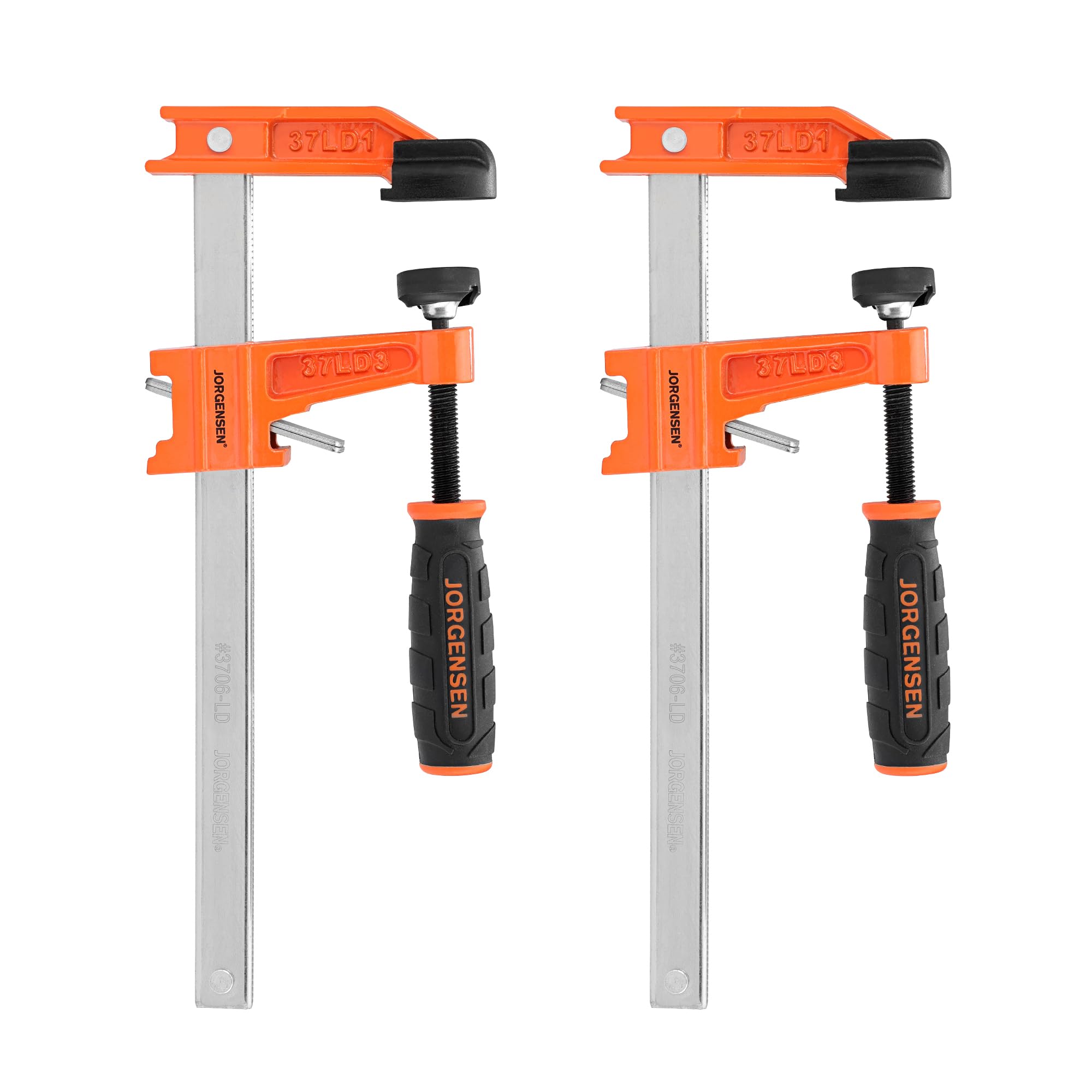 6" Bar Clamp Set, 2-Pack Steel F Clamp Light Duty, 300 lbs Load Limited, for Woodworking, Metalworking, DIY