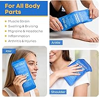 Vista 4 de Bolsas de hielo suaves para lesiones reutilizables, flexibles de doble cara calientes y frías, bolsas de hielo de gel para lesiones, dolores