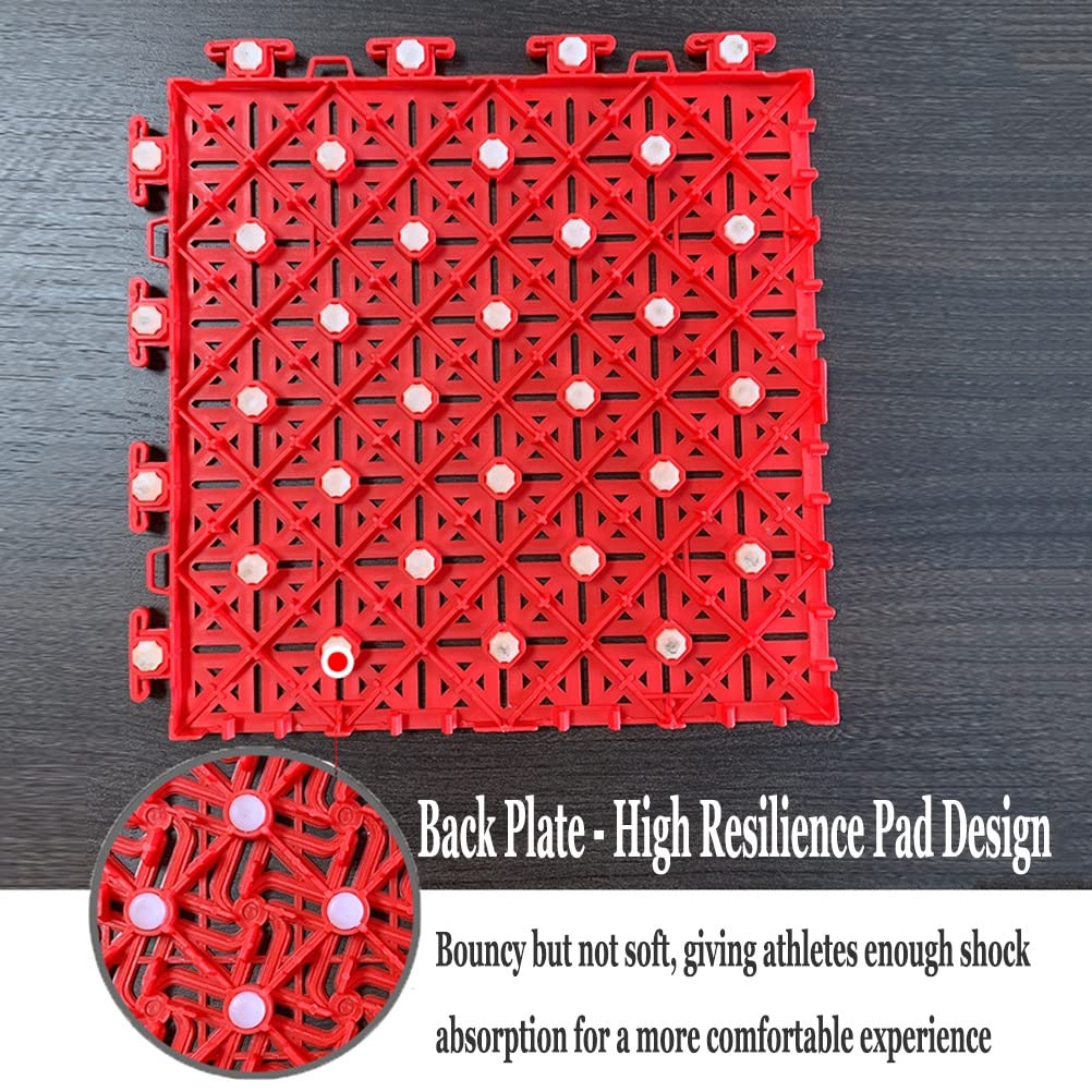 Piastrelle modulari ad Incastro da 30 cm per Campo da Basket, pavimentazione Sportiva in plastica Resistente agli Agenti atmosferici per Interni ed Esterni, Robusta e Durevole, Colore Rosso