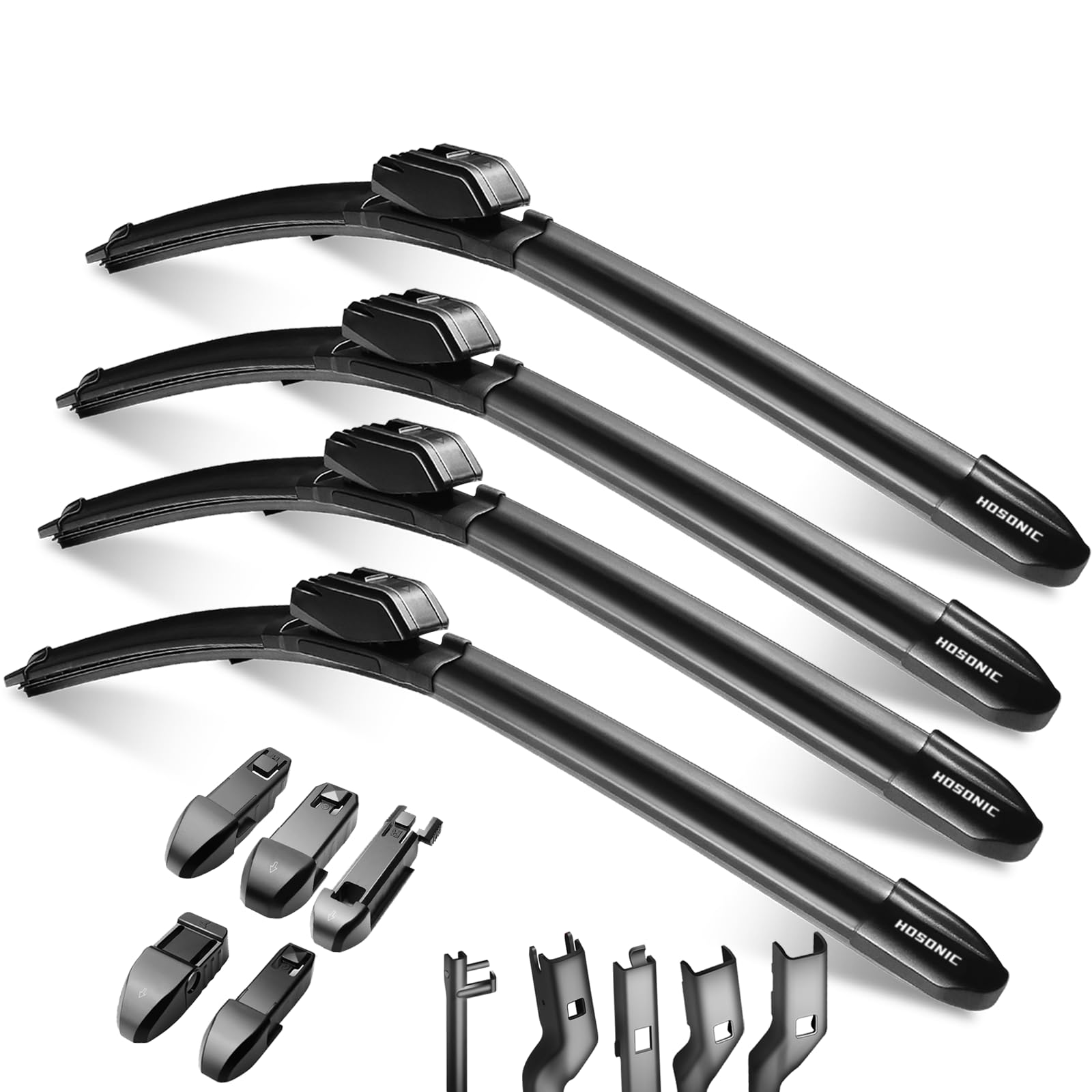 Windshield Wipers, HOSONIC 24"+20" Wiper Blades, Windshield Wiper Blades : Original Equipment Replacement All-season Blade, Double Service Life (set of 4)