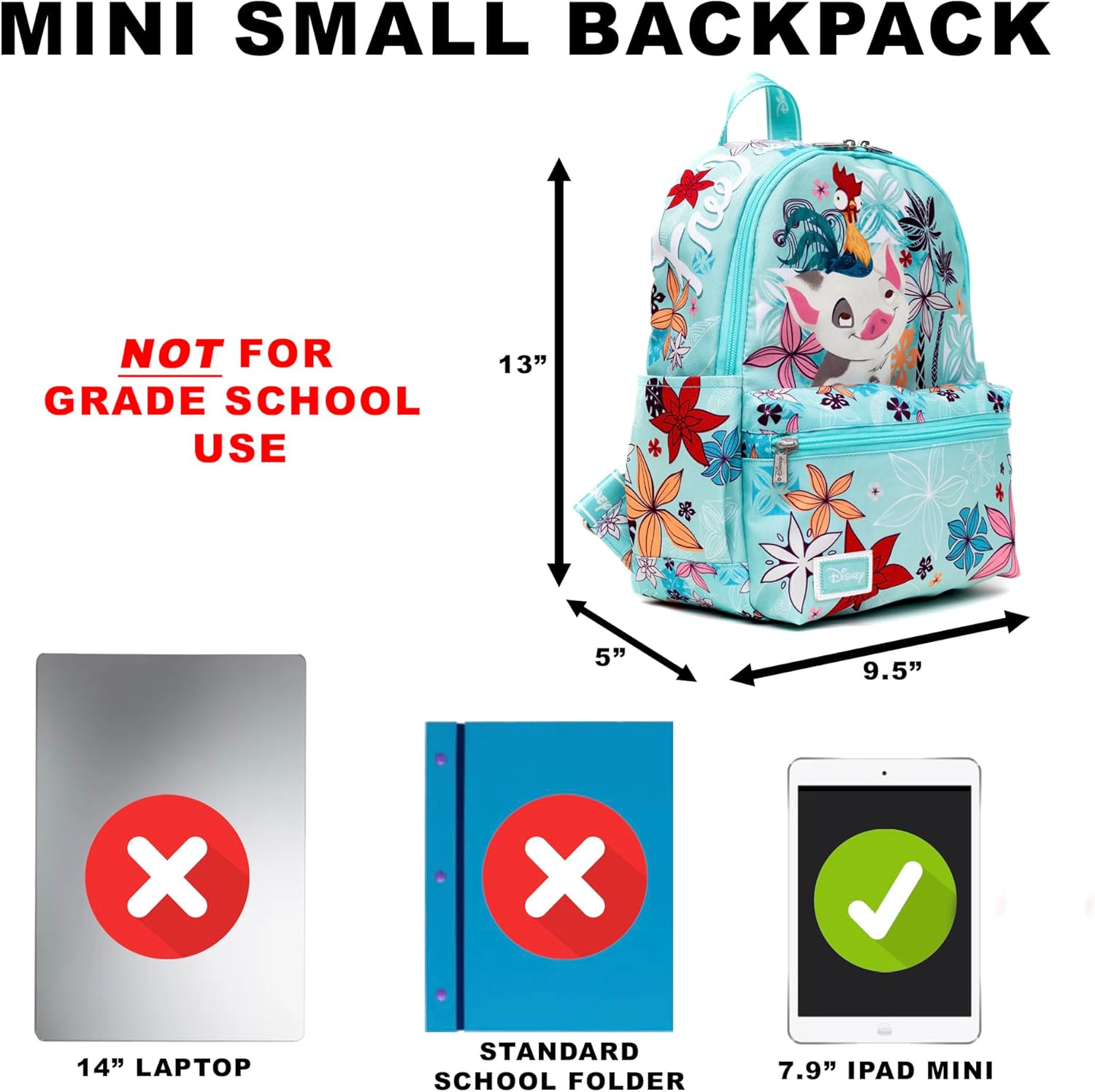 Moana (Pua & Hei Hei) 13" Nylon Backpack - Image 2
