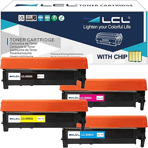 LCL Cartucho de tóner de repuesto compatible para HP 116A W2060A W2061A W2062A W2063A Color Laserjet Pro 150a 150nw 178nw 178nwg 179fnw 179fwg
