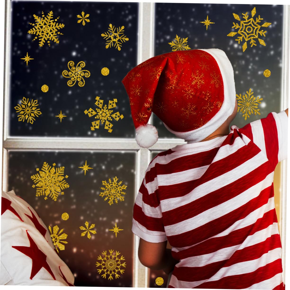 Cabilock 3 Set Adesivi Decorativi Per Finestre Natalizi Statici Vista Facili Da Installare Adatti Per Decorazioni Domestiche E Festive 6 Fogli*3
