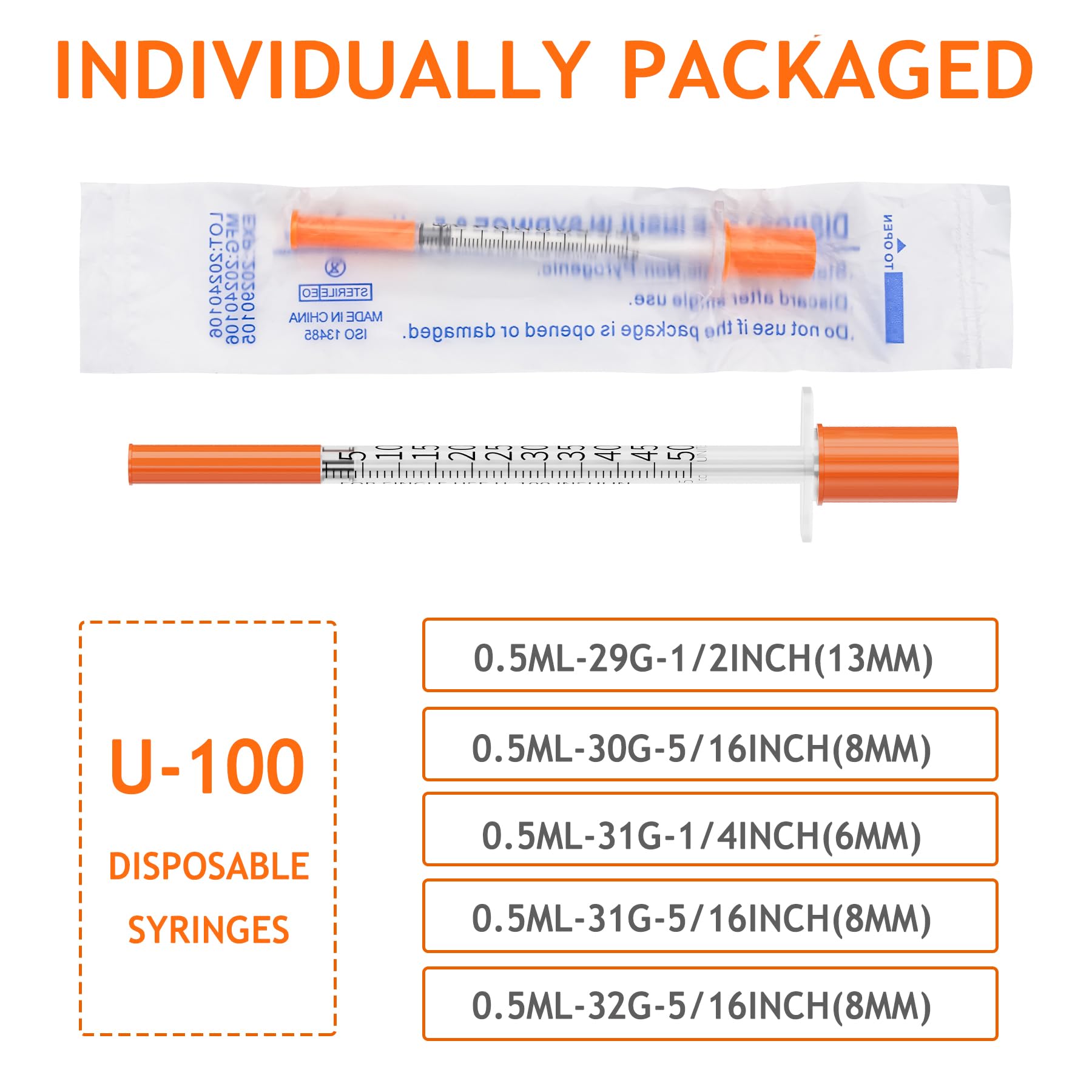 Lab Syringes - 50 Pack 0.5ml 31G -4