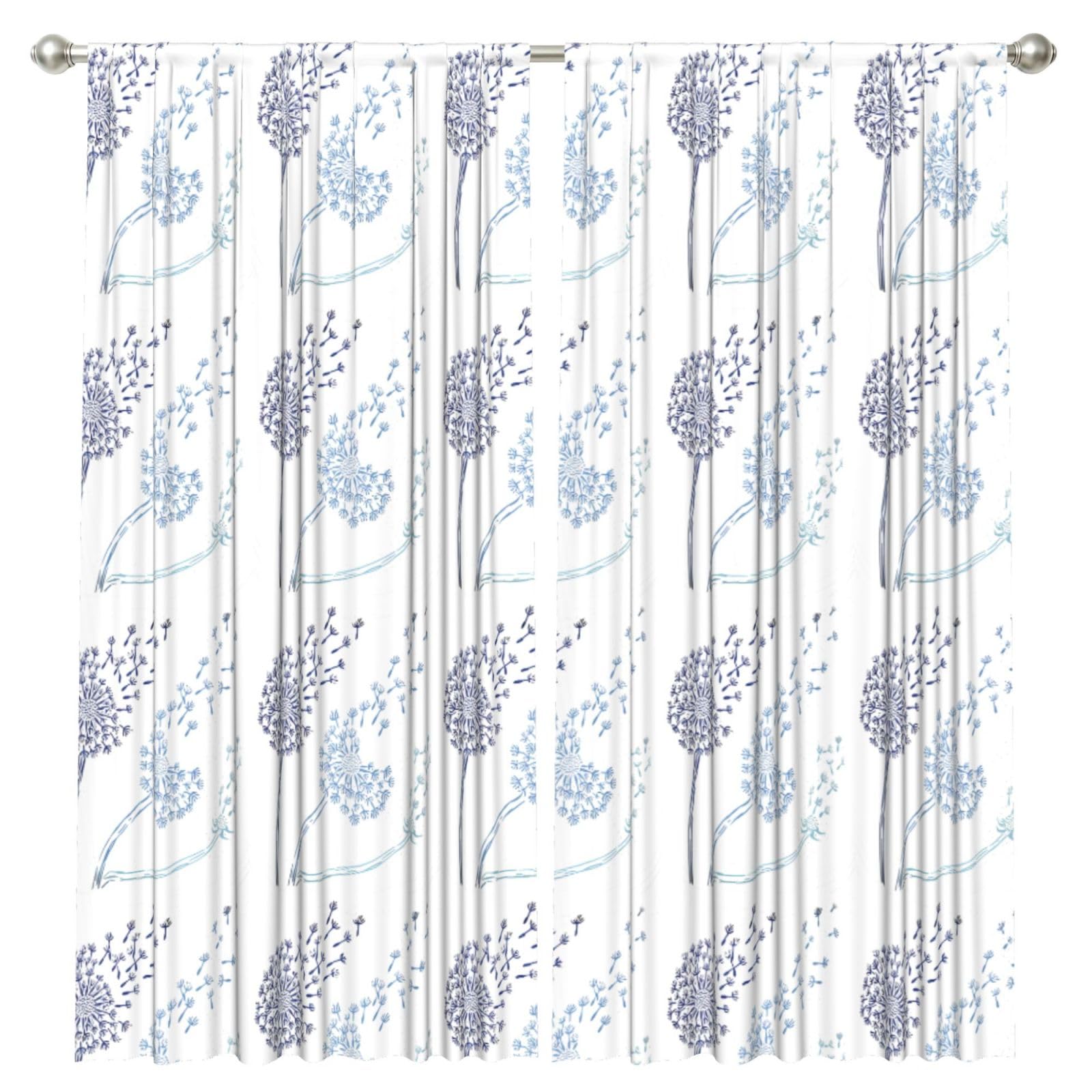 InOmak Dandelion, 2 Panels Window Curtains 52 x 84 Inch Blackout Curtains for Living Room Bedroom