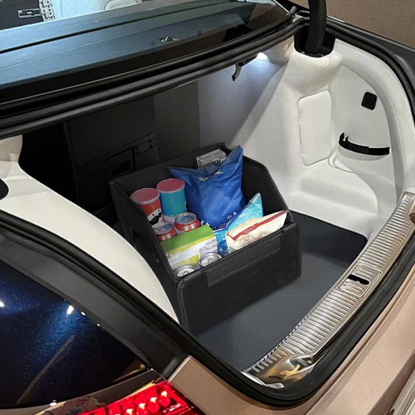Organizer Per Bagagliaio, Organizer Per Auto Impermeabile Scatola Portaoggetti Pieghevole Per Accessori Auto con Scomparti Per Organizzare Auto Viaggi All'aperto Campeggio